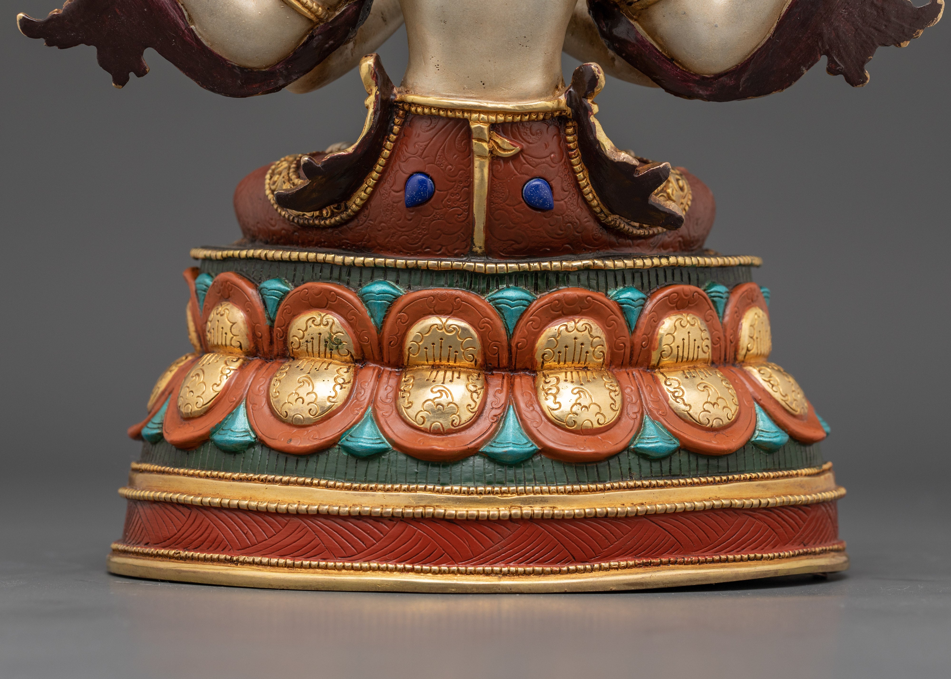 Compassion Buddha 4-Armed Chenrezig Figure | Statue in 24K Gold Gilding