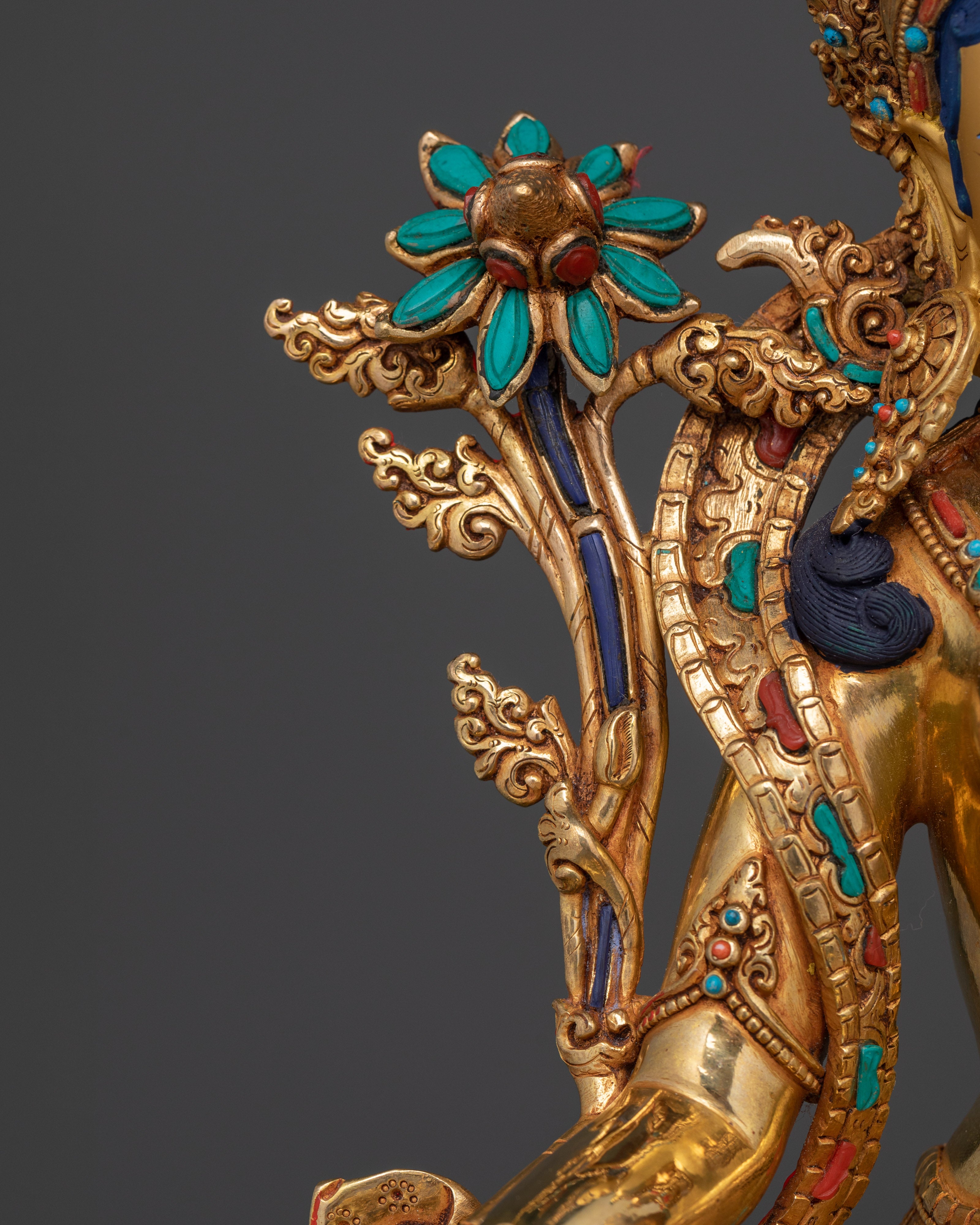 The Compassionate Protector and Swift Savior | Green Tara 24K Gold Gilded Statue