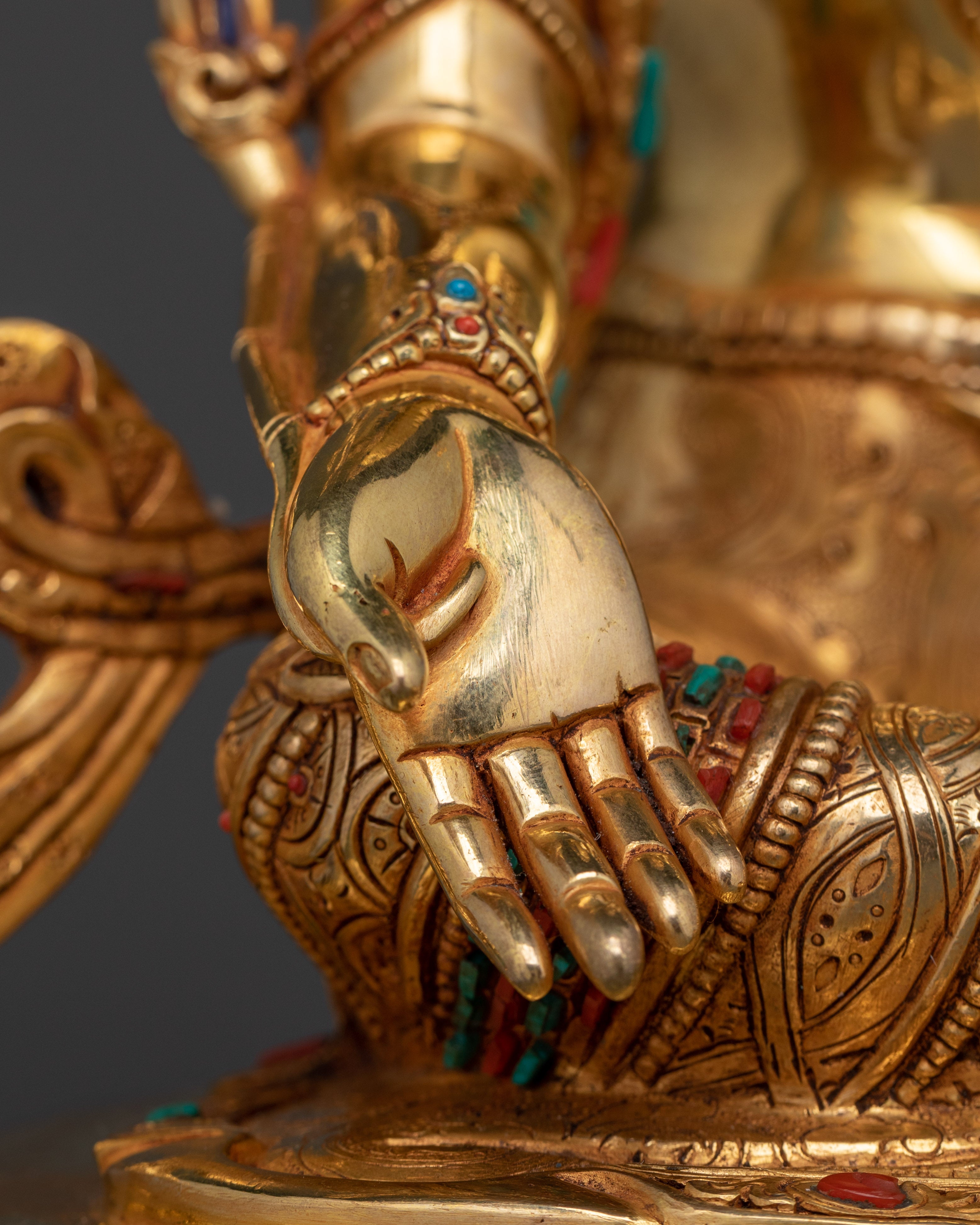 The Compassionate Protector and Swift Savior | Green Tara 24K Gold Gilded Statue