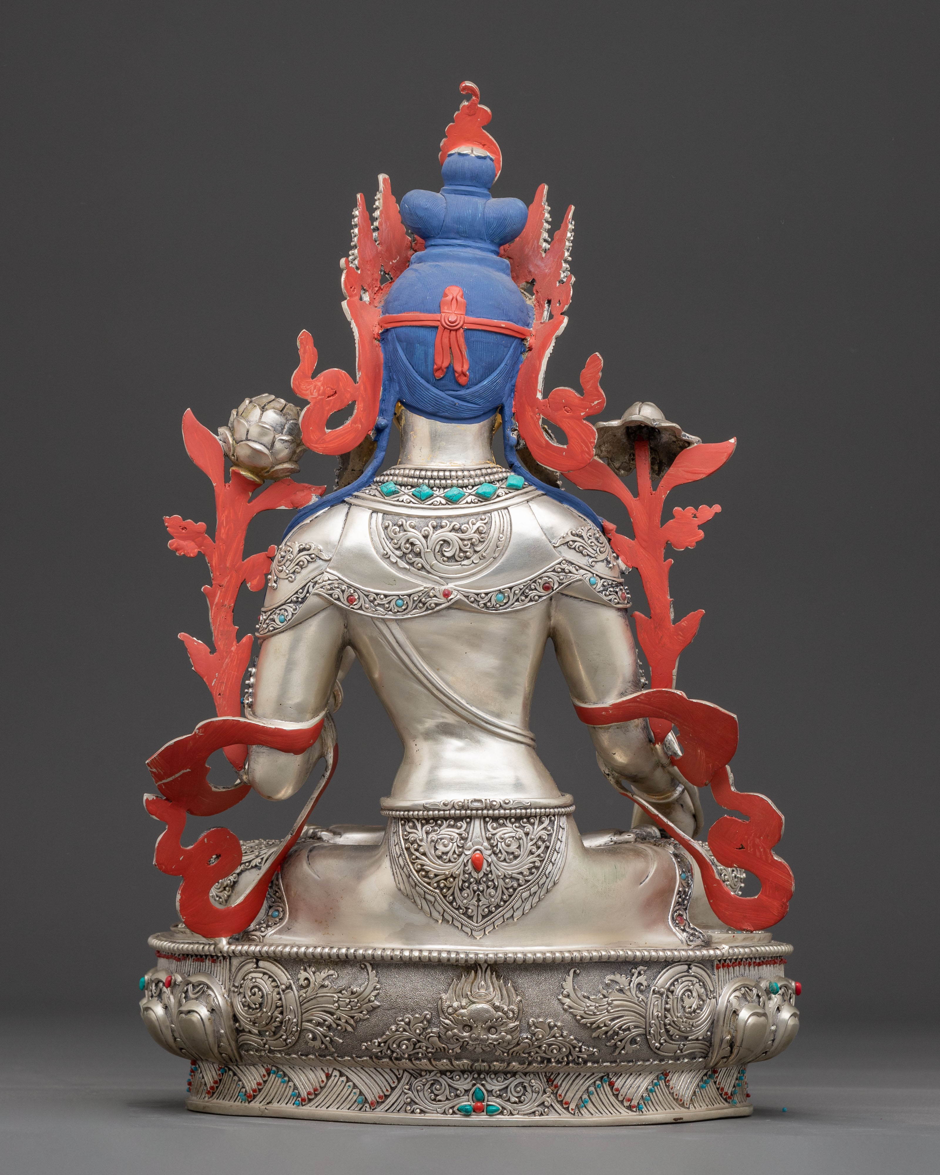 Silver White Tara Figurine: Tibetan Healing Deity | Meditation & Altar Decor