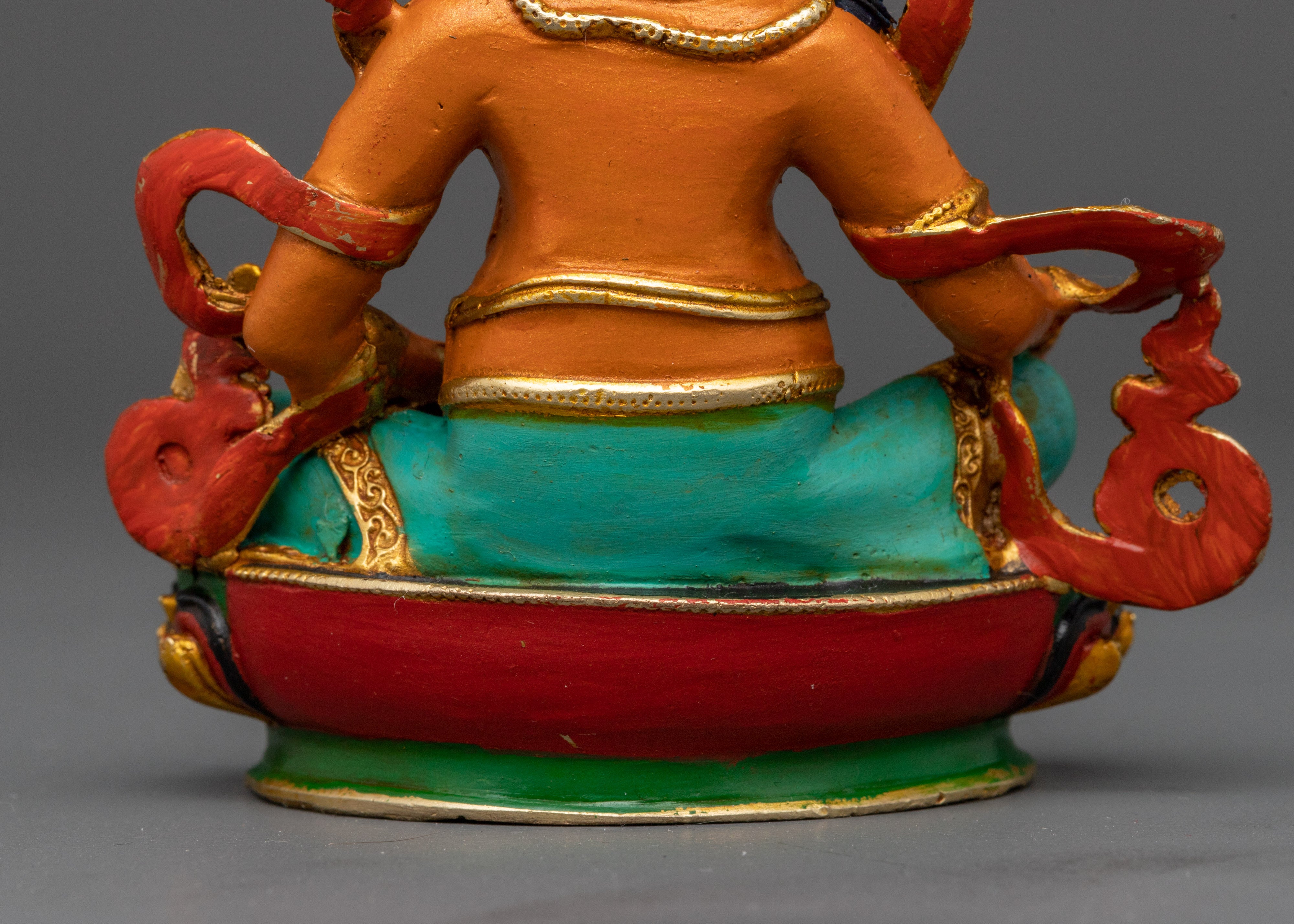 Guru Dzambhala Statue | 3.7 Inches Gold Electroplated Wealth Deity