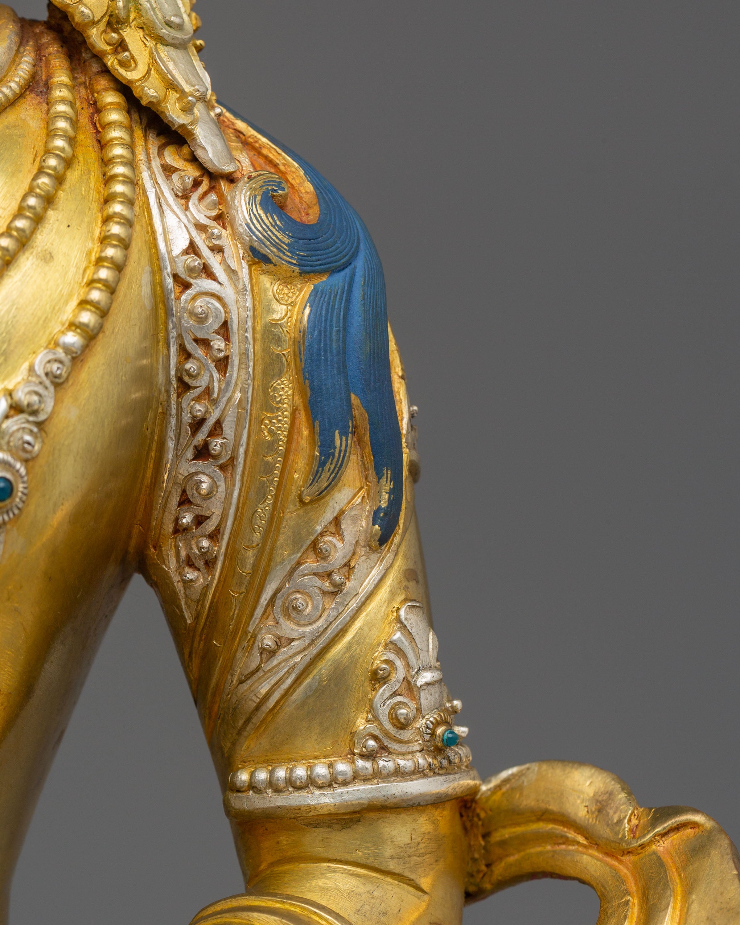 Sacred Golden Amitayus Statue: Handcrafted Tibetan Statue