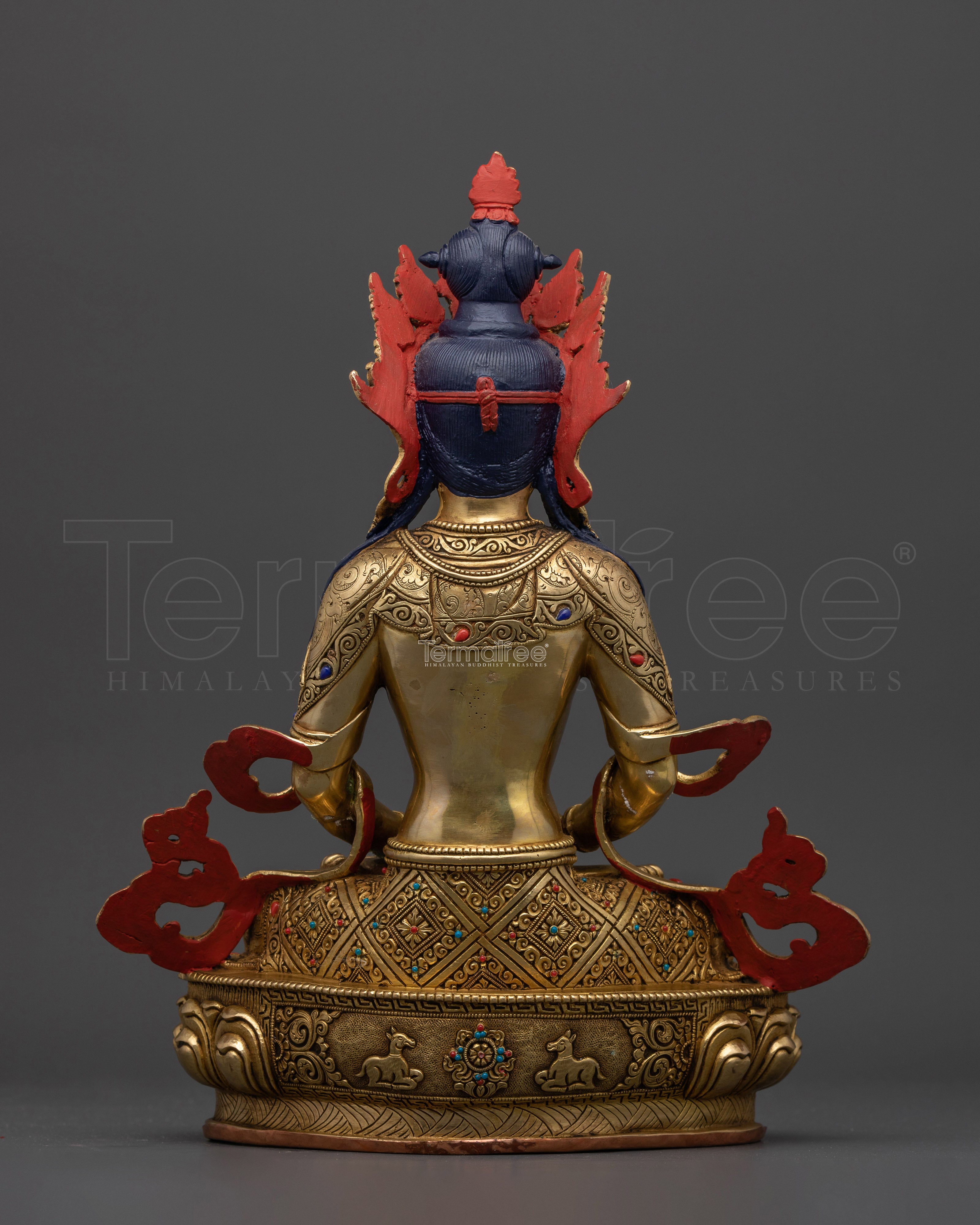 Buddha of Infinite Life and Longevity | Amitayus 24k Gold Statue