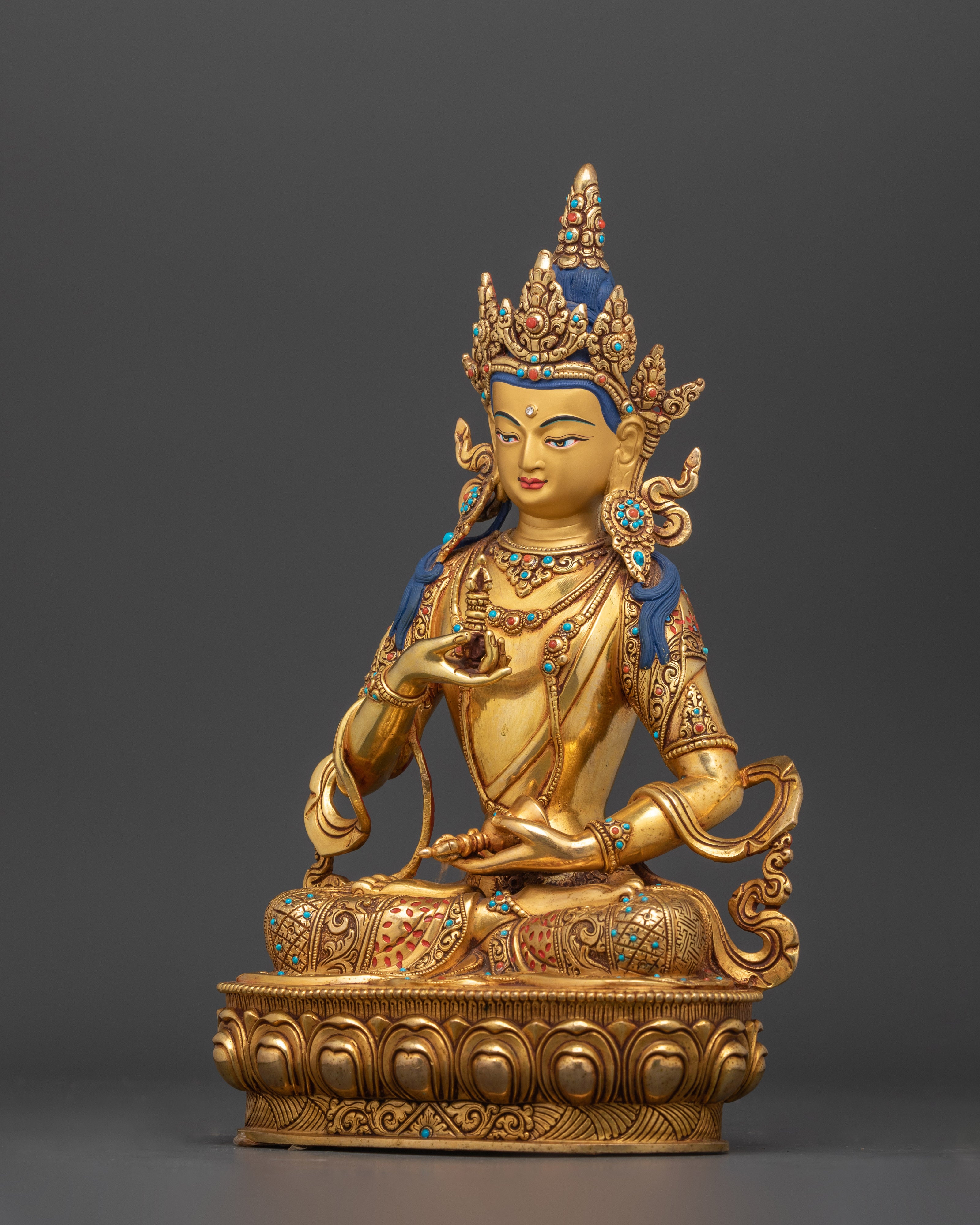 Bodhisattva of Spiritual Renewal Vajrasattva | Handcrafted 24K Gold Gilded Art