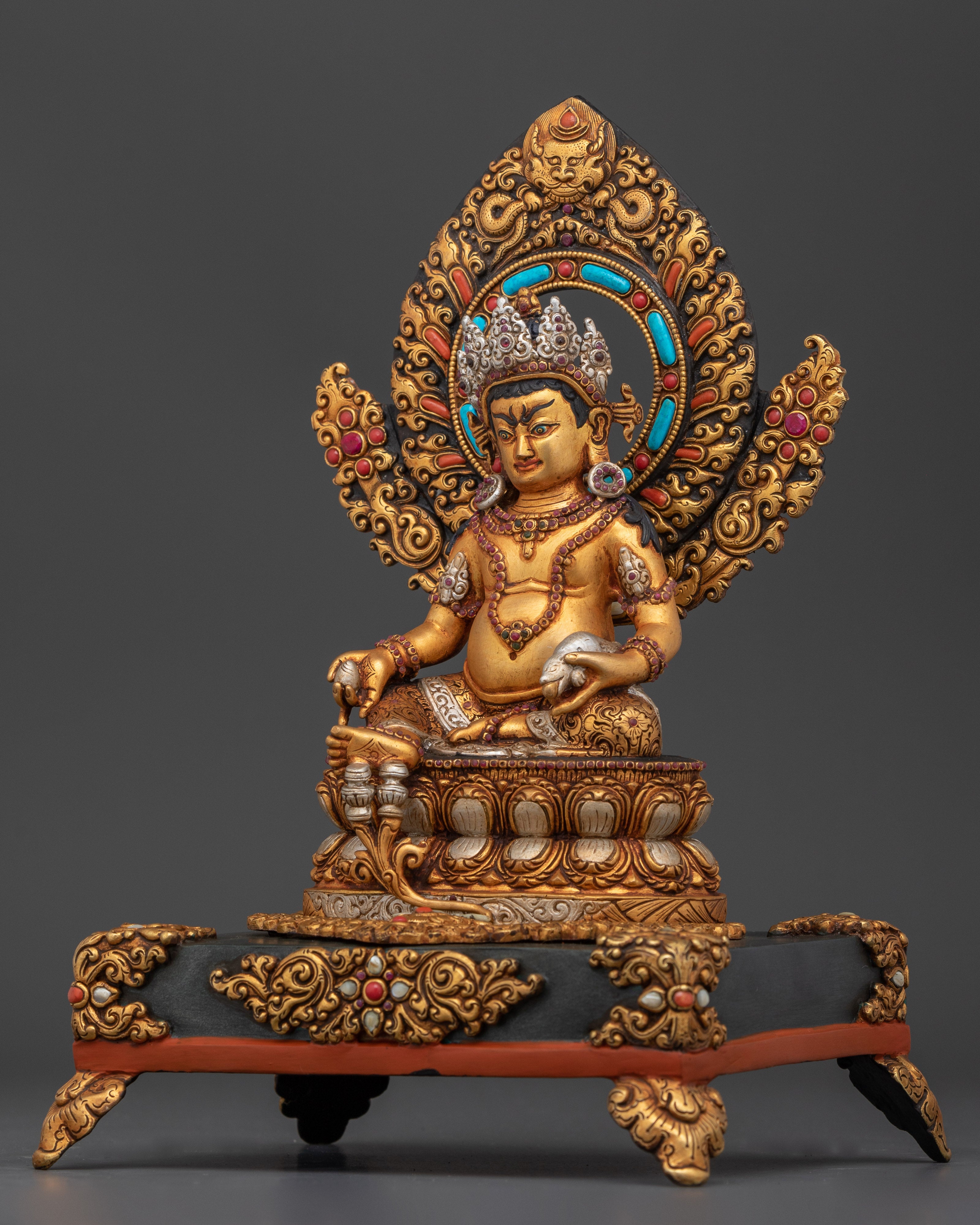 The Deity of Wealth and Prosperity | Yellow Dzambhala Exquisite Statue