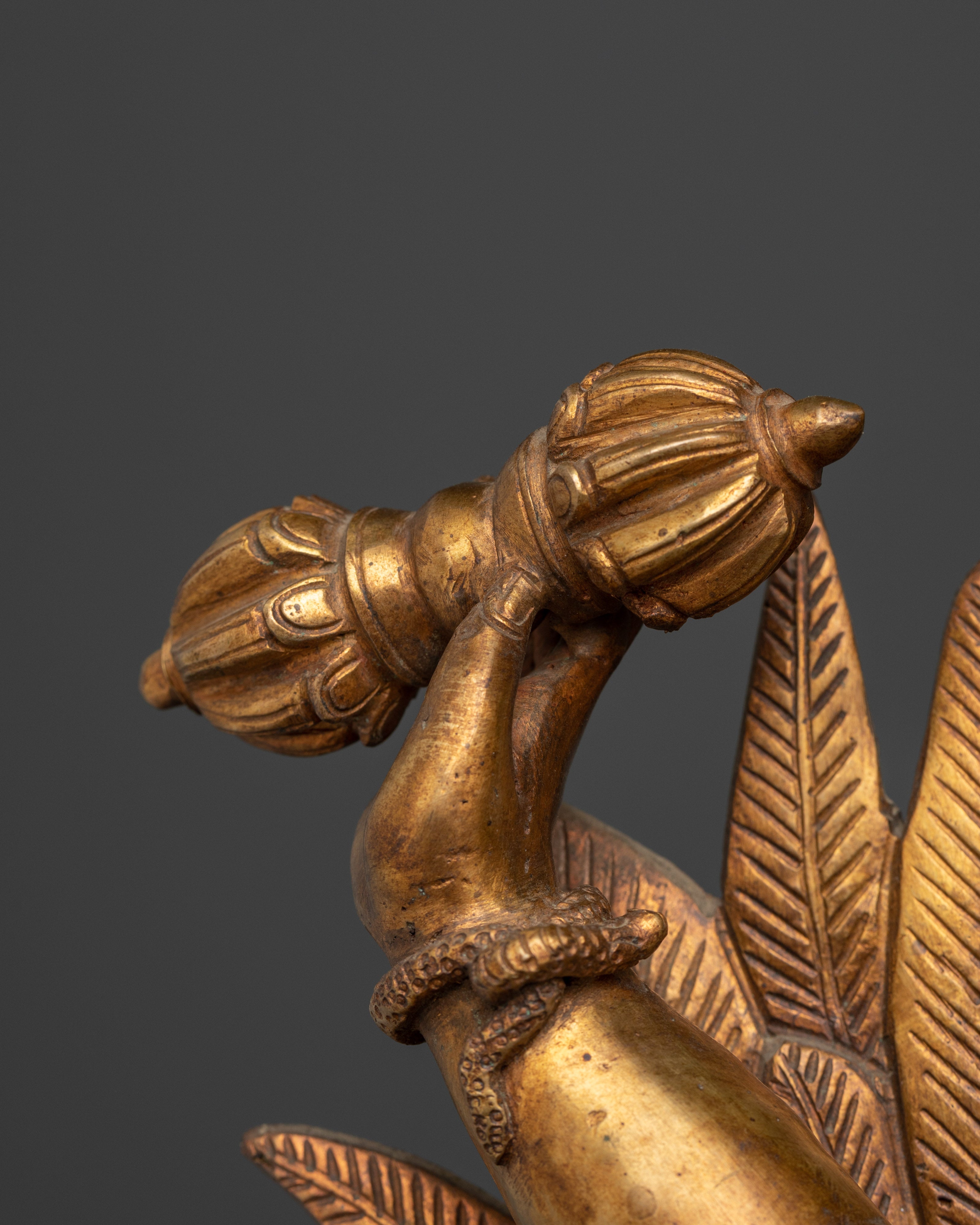 Antique Finished Vajrakilaya Yidam | Traditional 24K Gold Gilded Sculpture