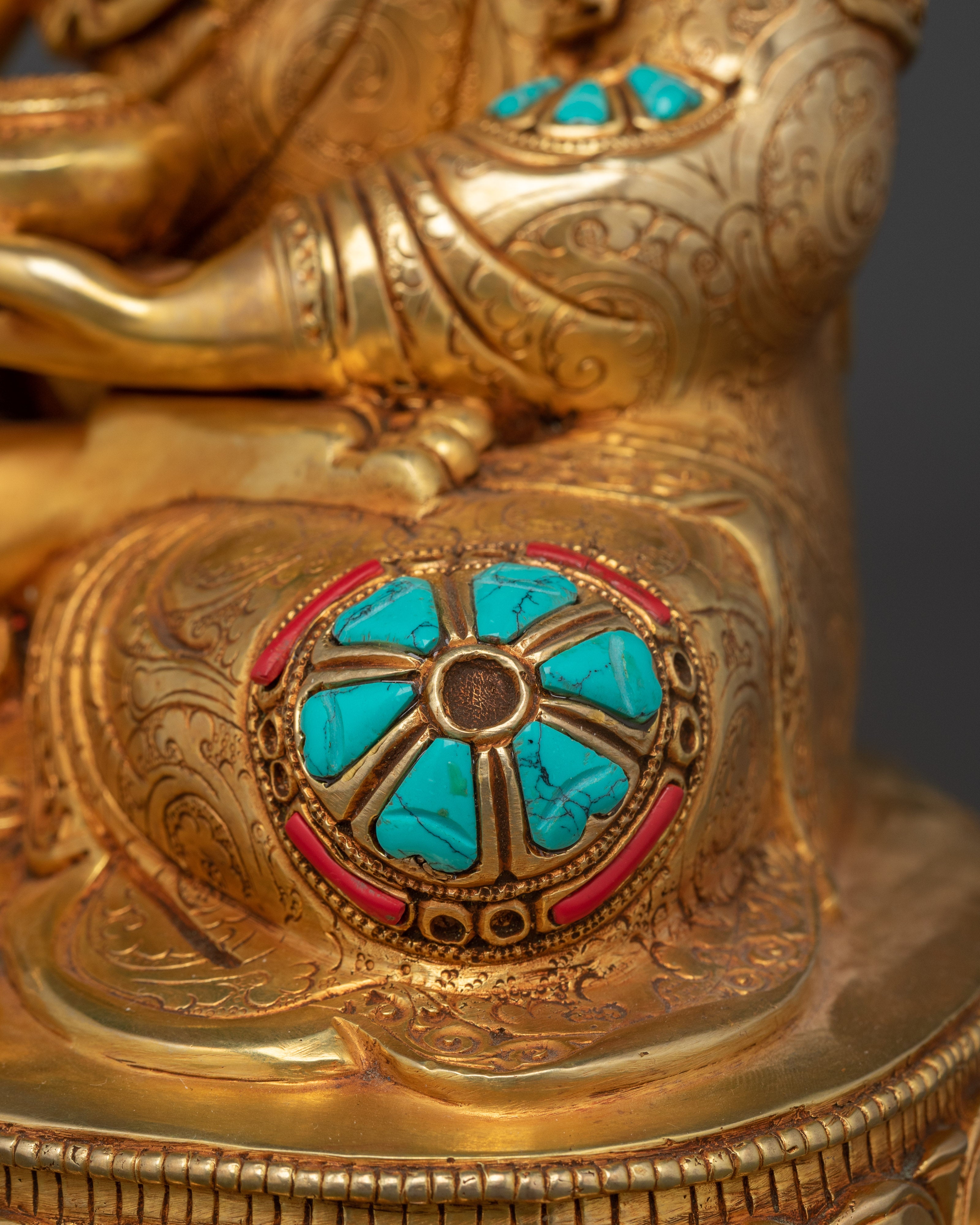 Shakyamuni Buddha Adorned with Handcarved Gemstones | Sacred Statue