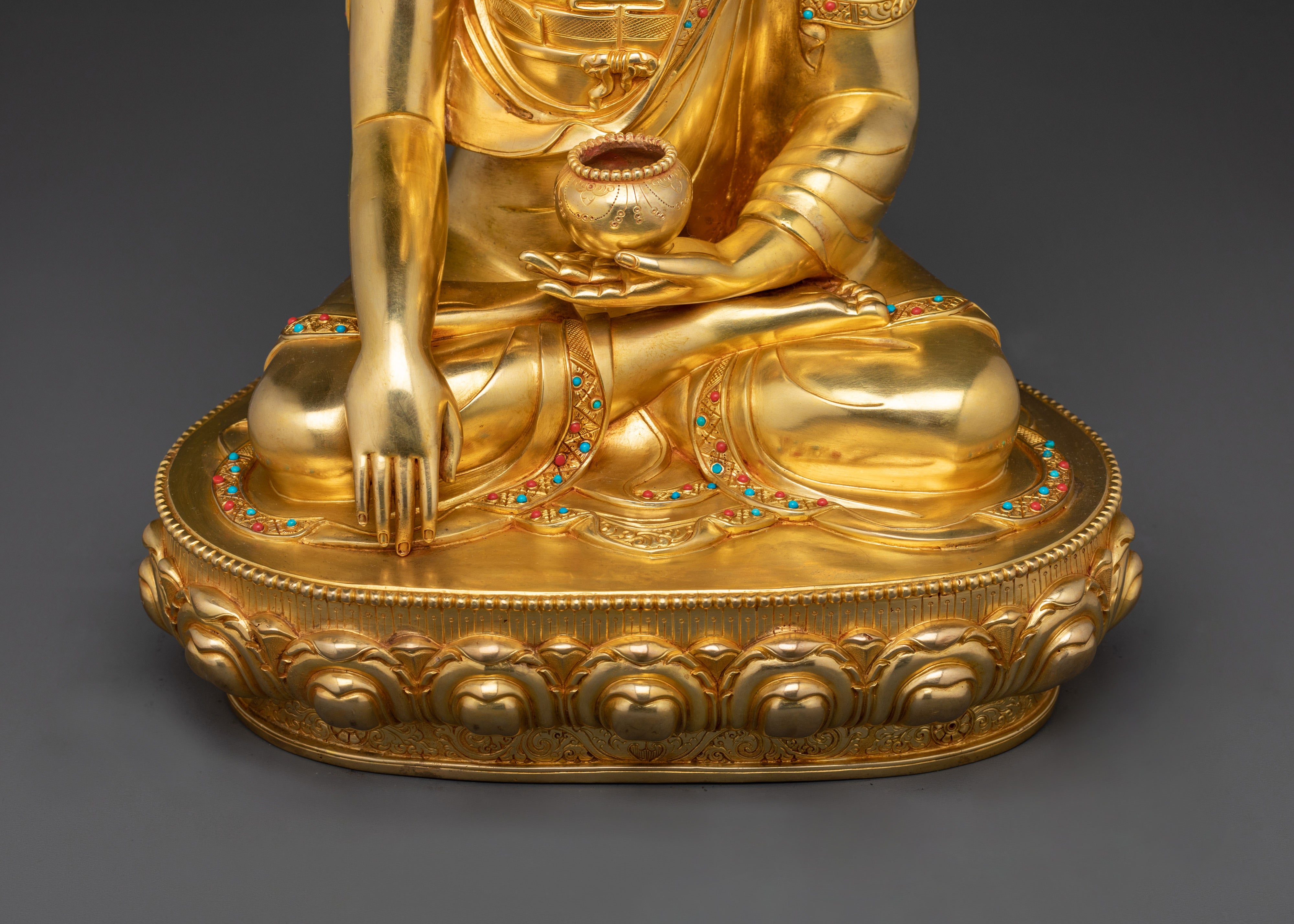 15.6-Inch Shakyamuni Buddha | 24K Gold Gilded Copper Statue