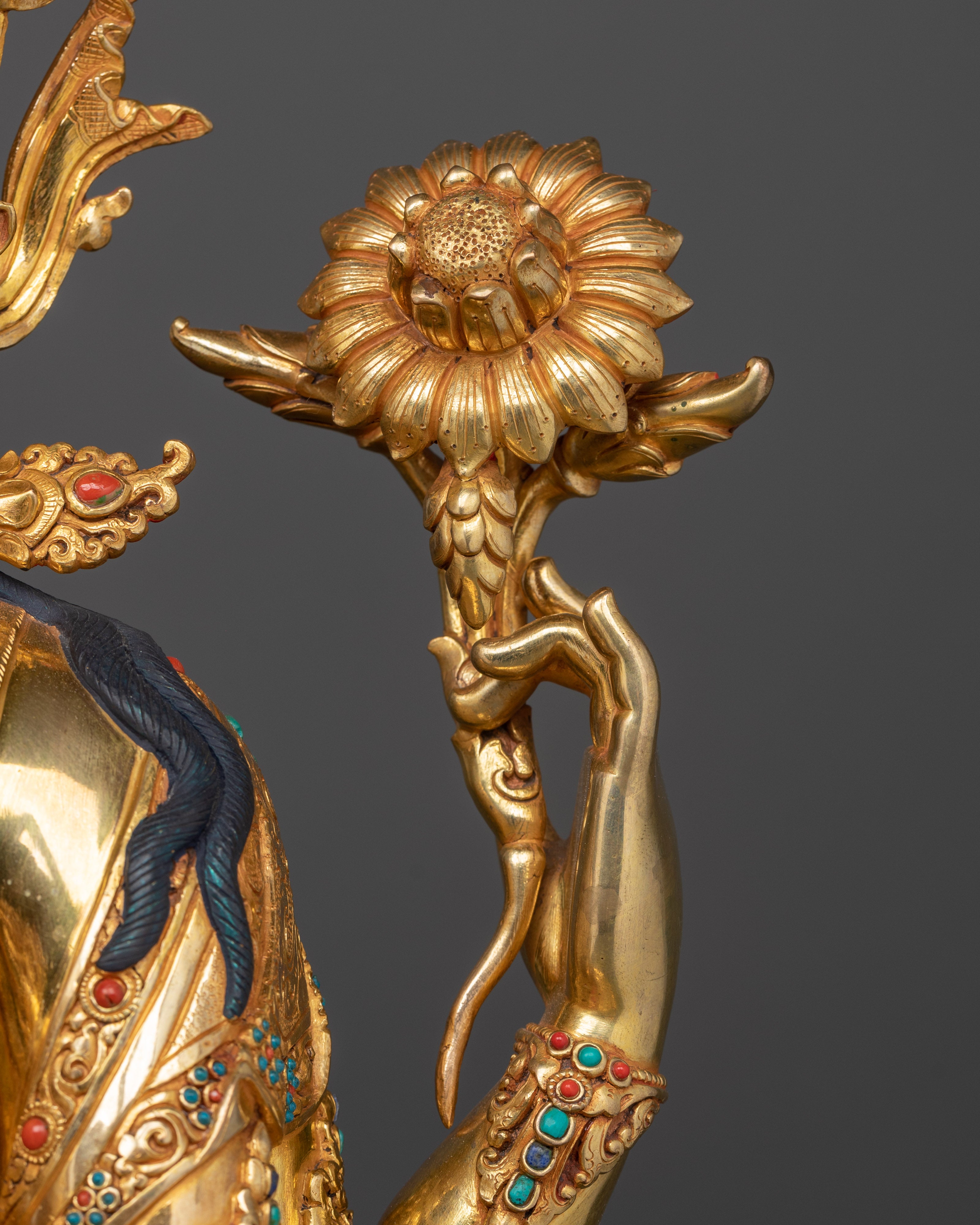 Holy Buddha Chenrezig | 24K Gold Gilded Copper Statue
