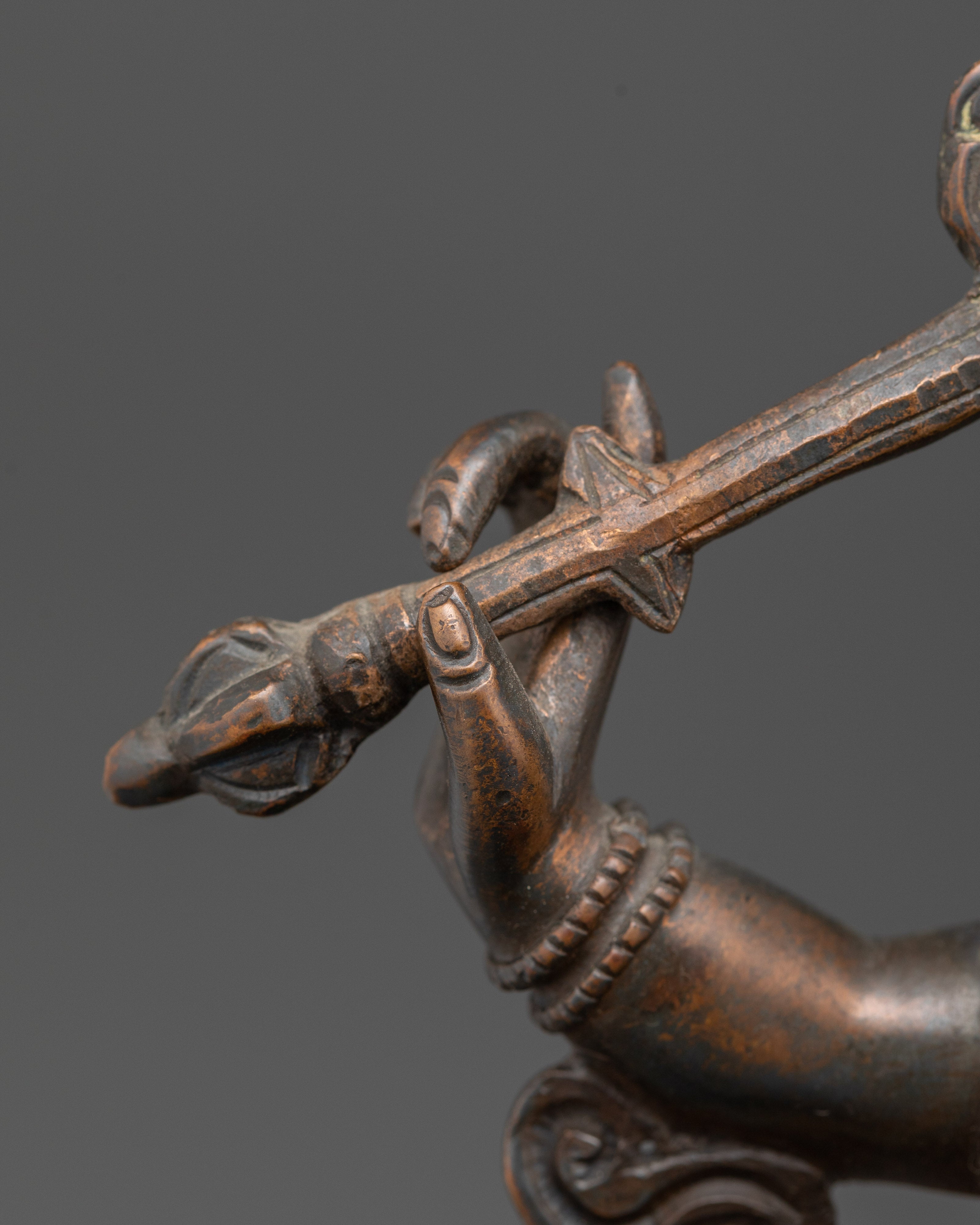 Handcrafted White Dzambhala Statue | Oxidized Copper Wealth Deity Sculpture