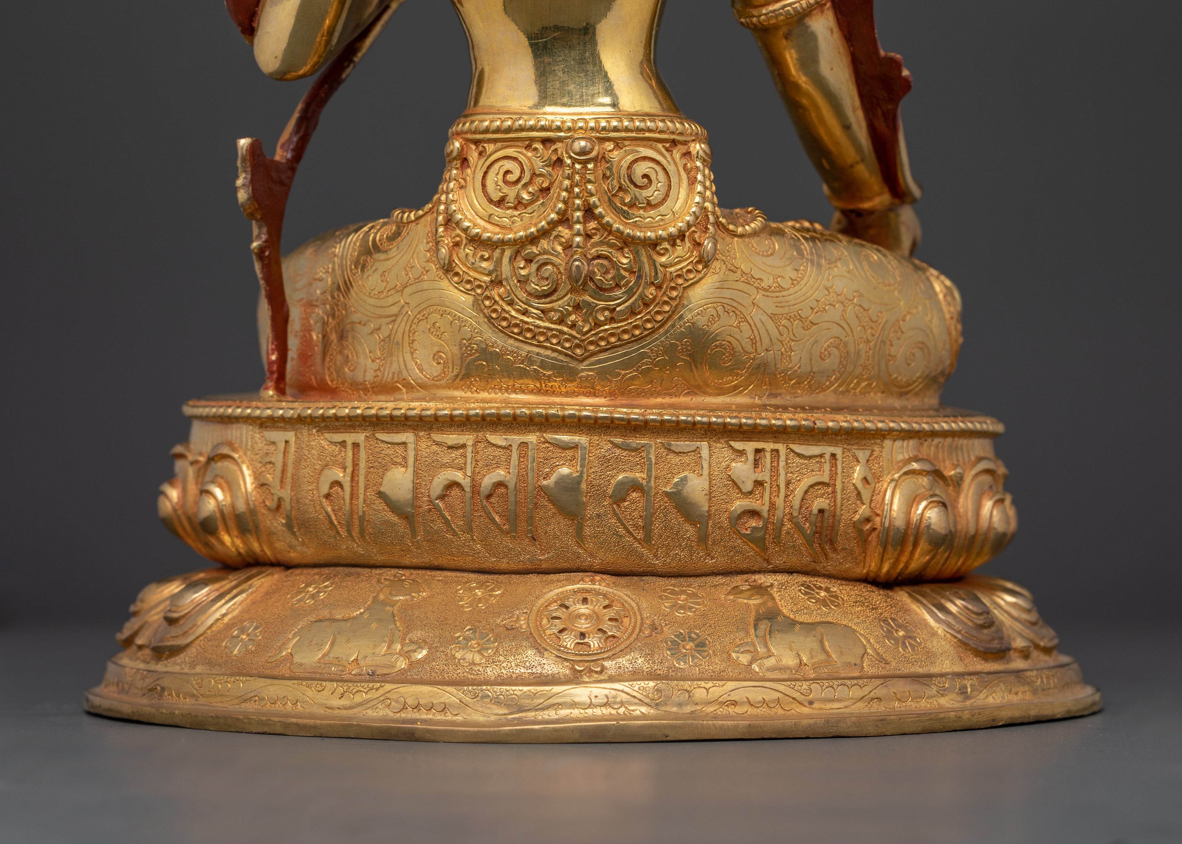 Tibetan Handcarved White Tara | 24K Gold Gilded Serenity