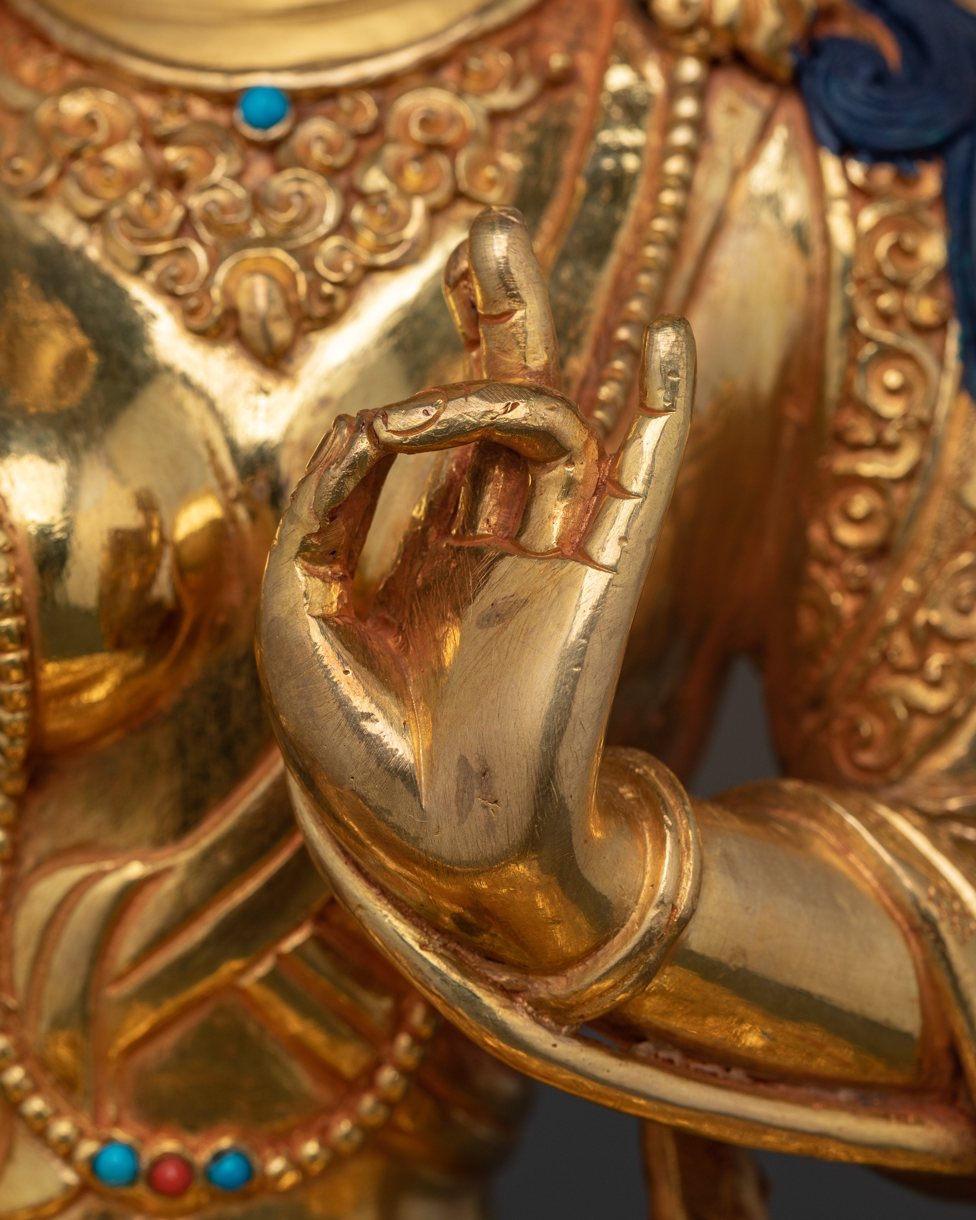 Tranquil Green Tara Figurine | 24K Gold Gilded Grace