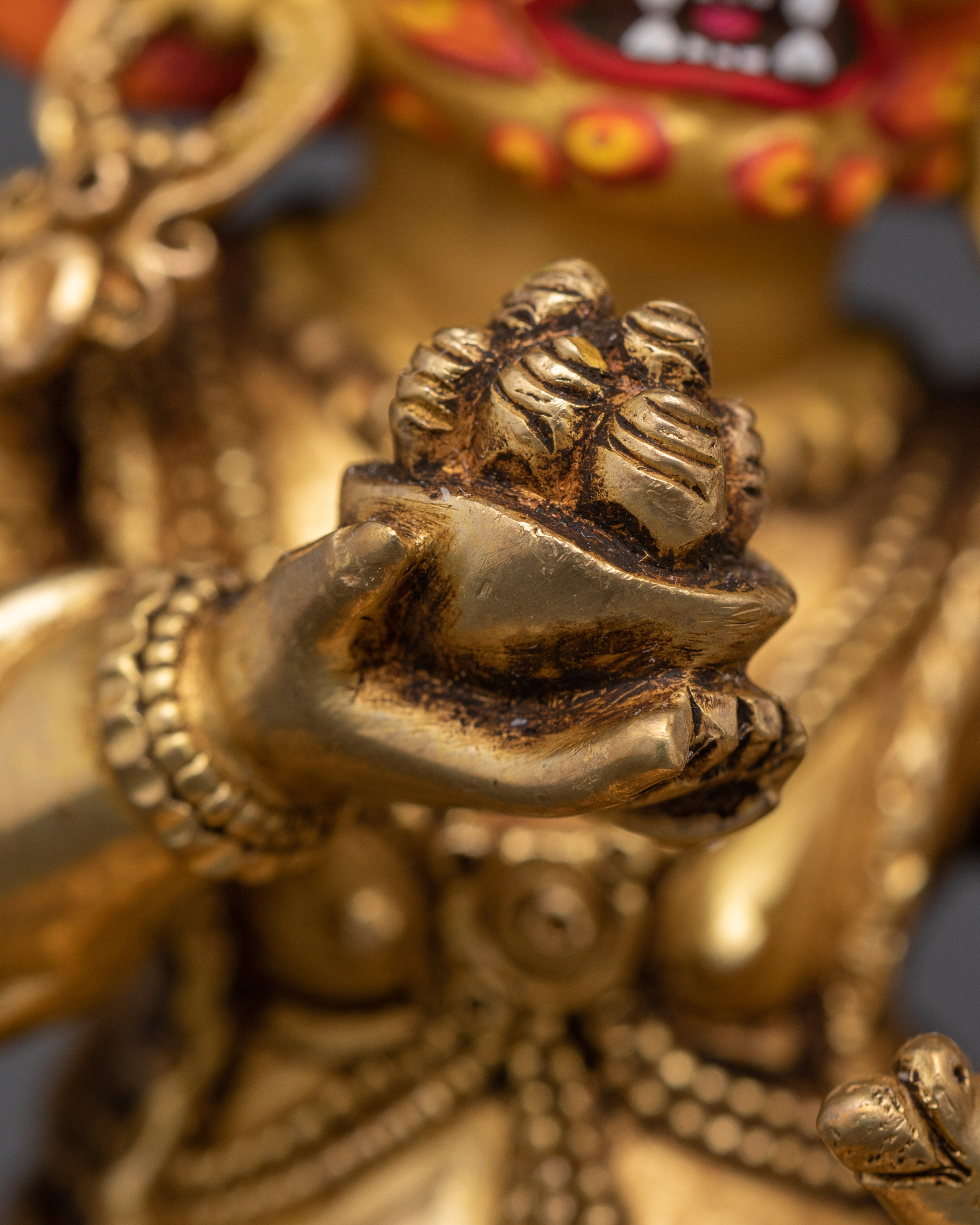 Red Dzambhala Precious Golden Deity | God of Wealth