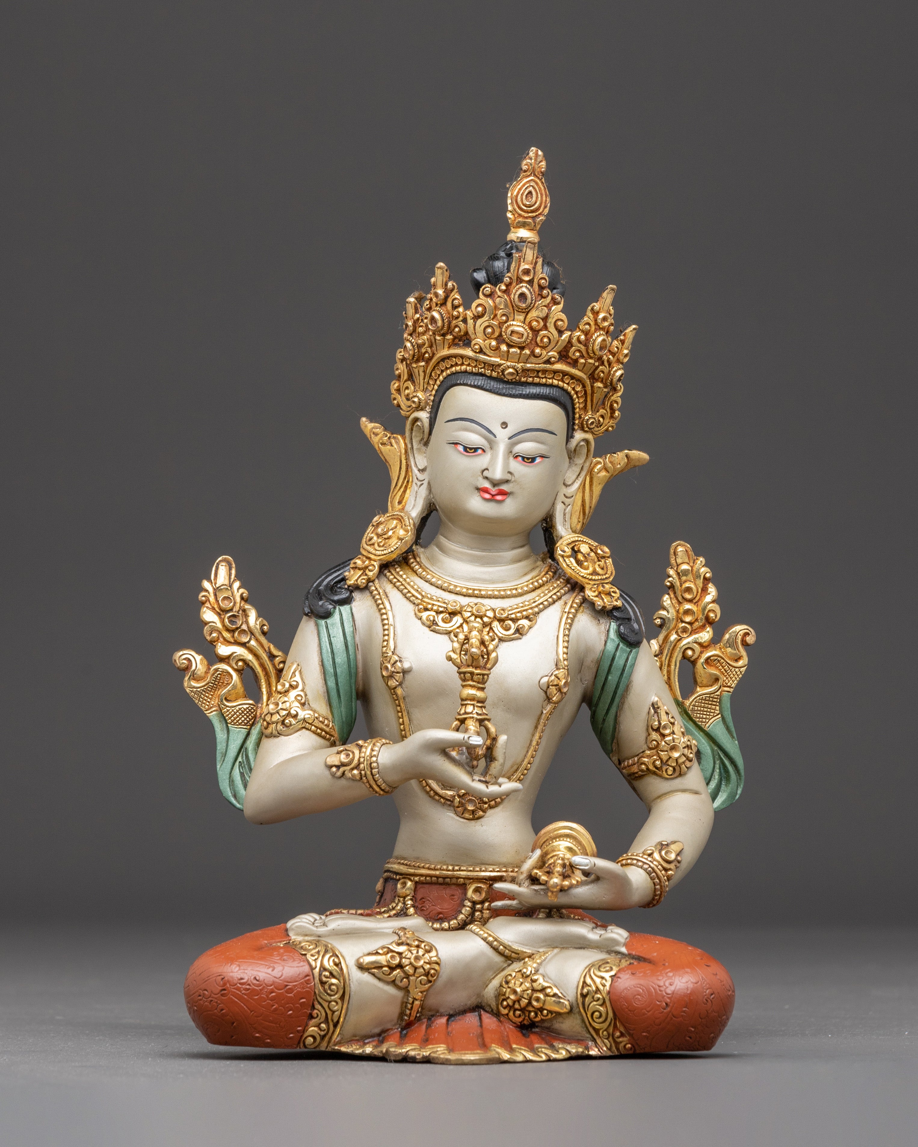 Handcrafted Golden Sculpture of Bodhisattva Set | Symbol of Compassion