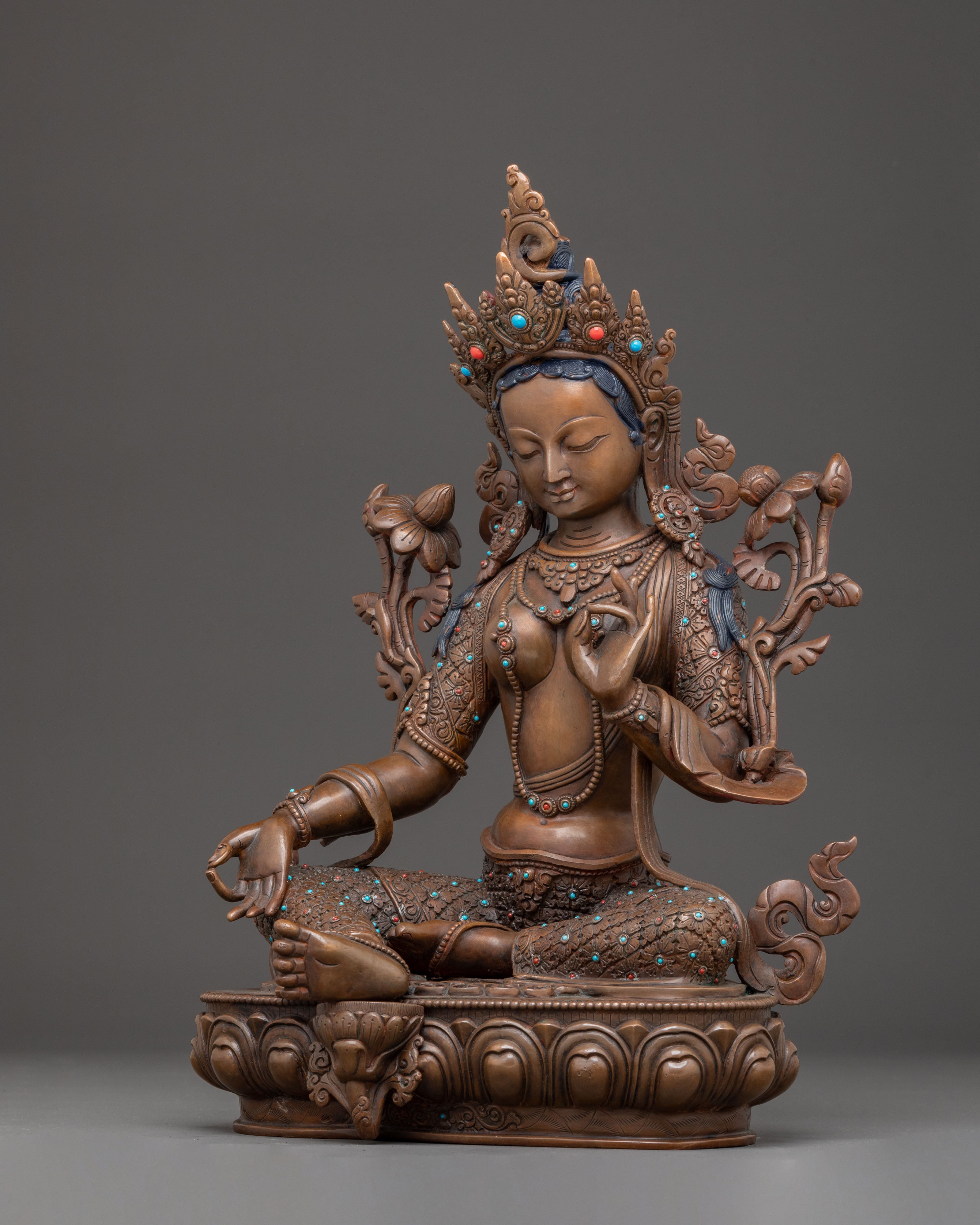 Mother Green Tara Handmade Art | Protector Goddess