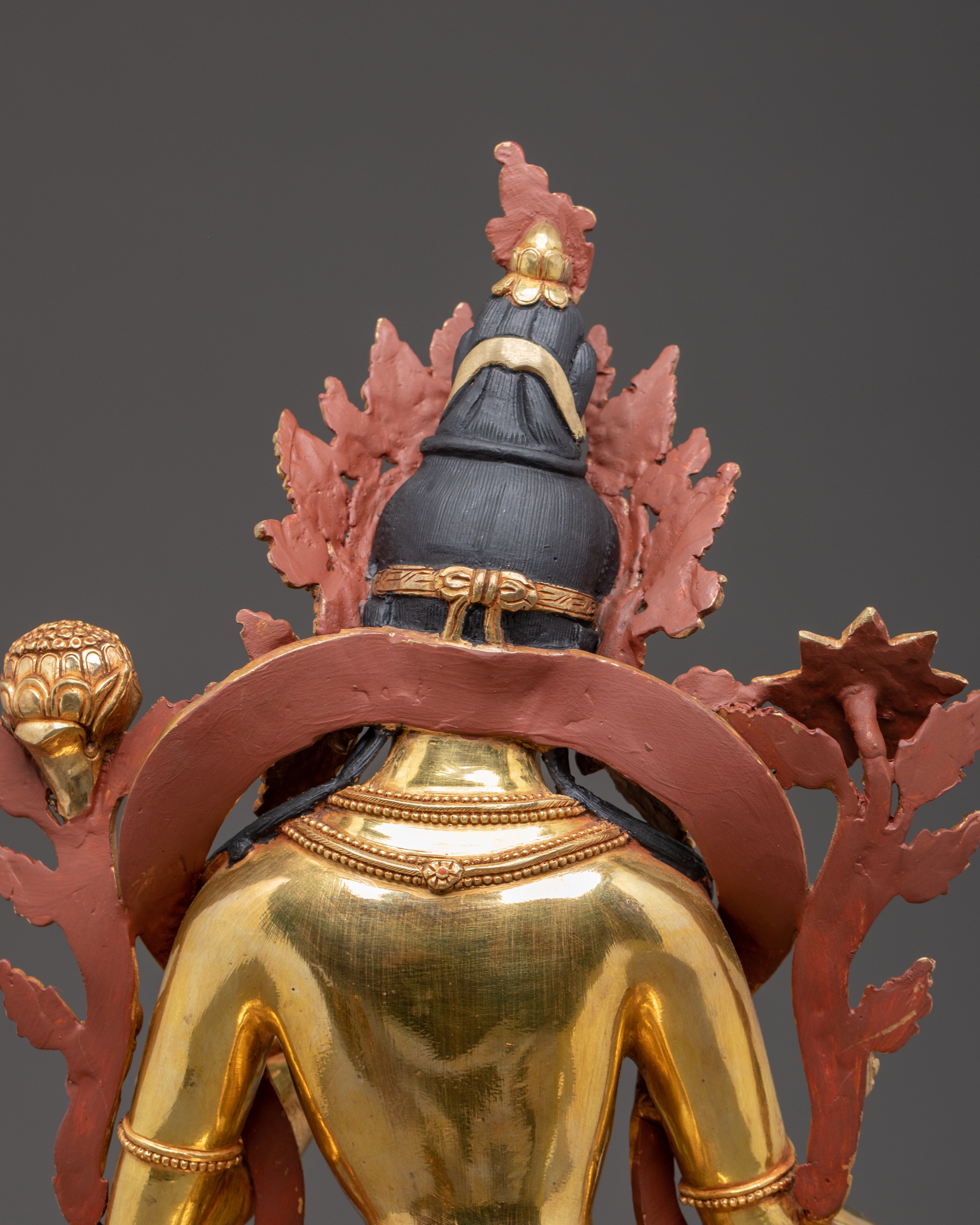 Handmade Golden Statue of Green Tara | Female Buddha of Compassion