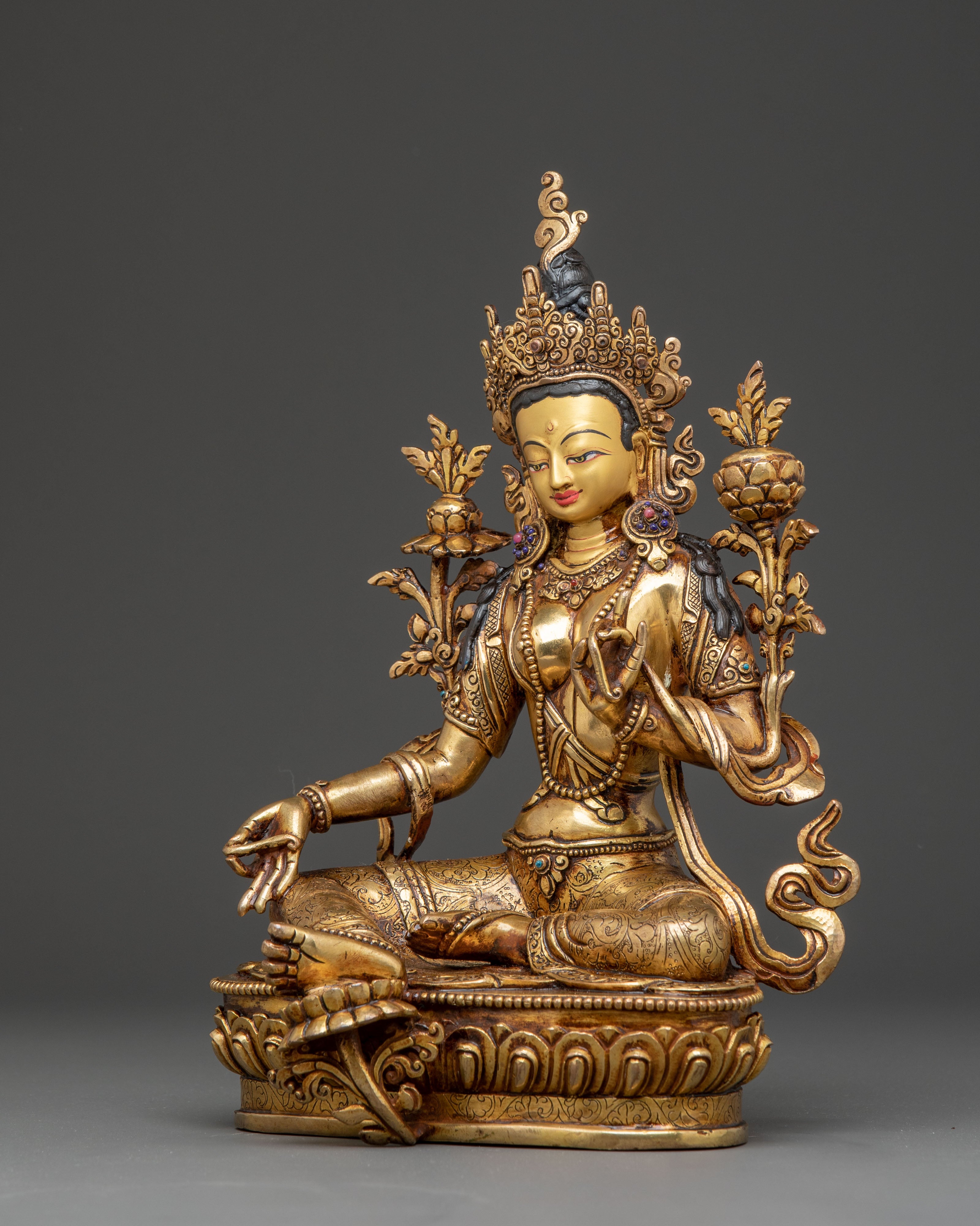 Peaceful Mother Green Tara Statue | Divine Feminine Icon