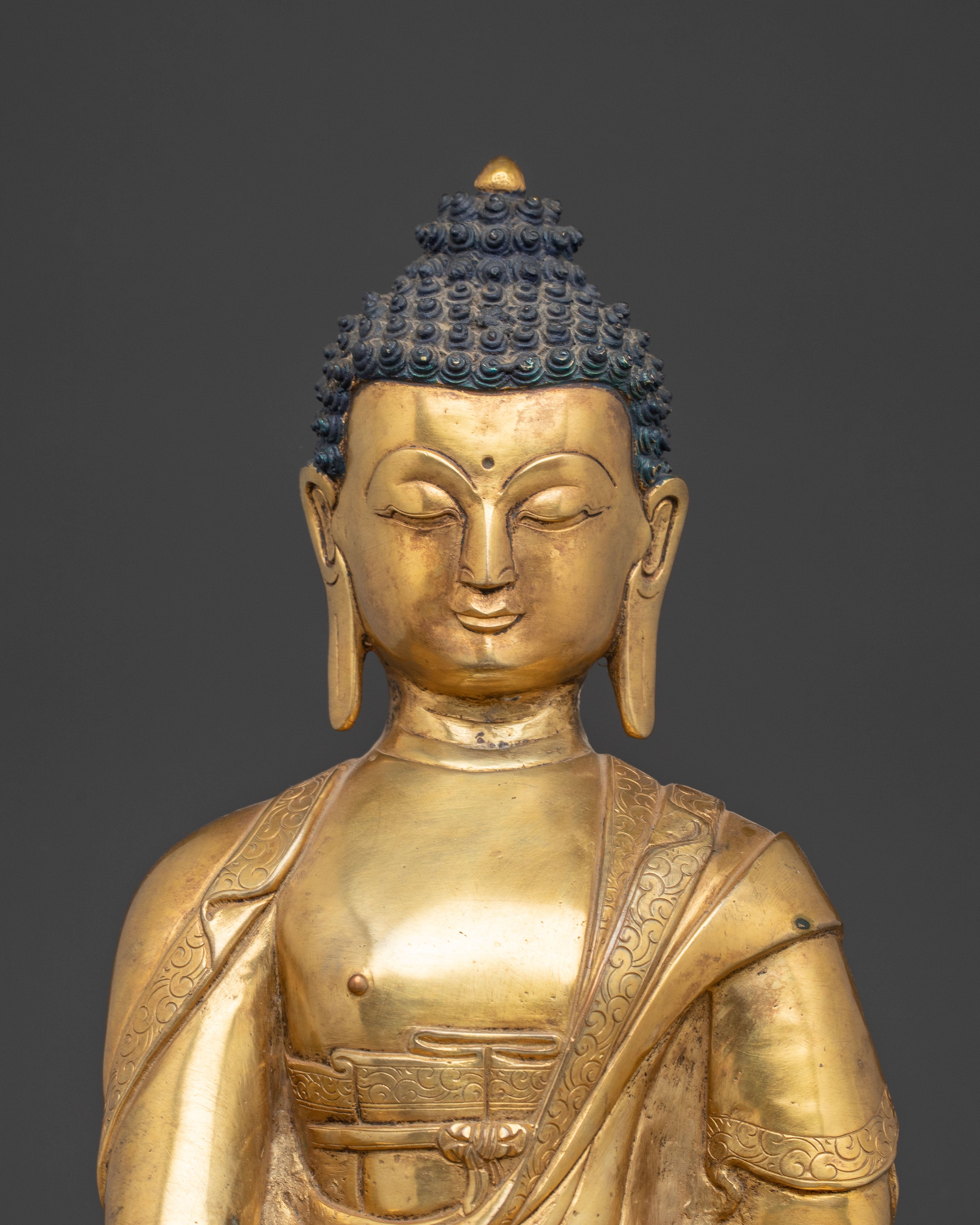 Himalayan Handmade Statue of Historical Buddha Shakyamuni Buddha