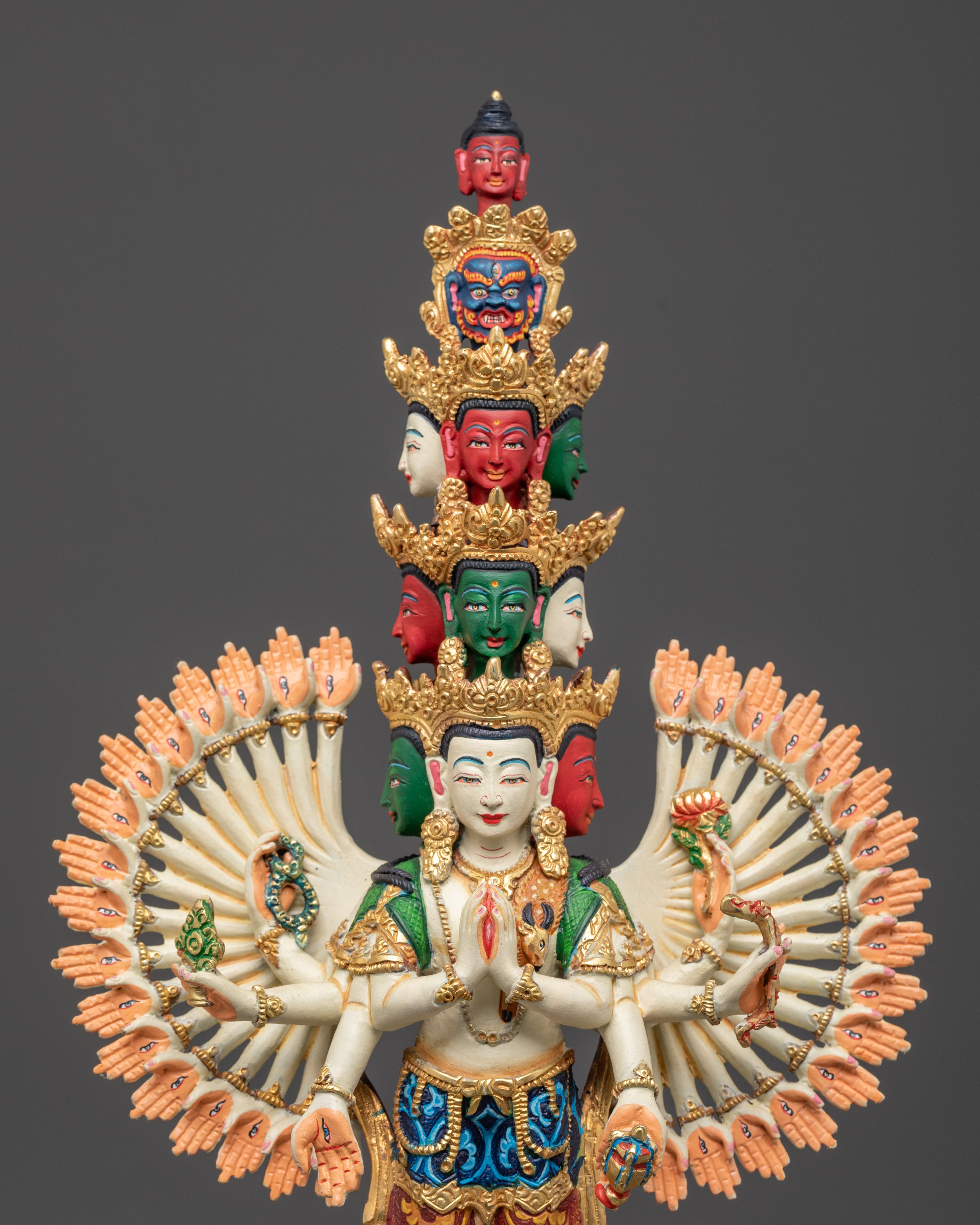Sacred 1000 Armed Chenrezig Sculpture for Altar | Symbol of Compassion and Mercy