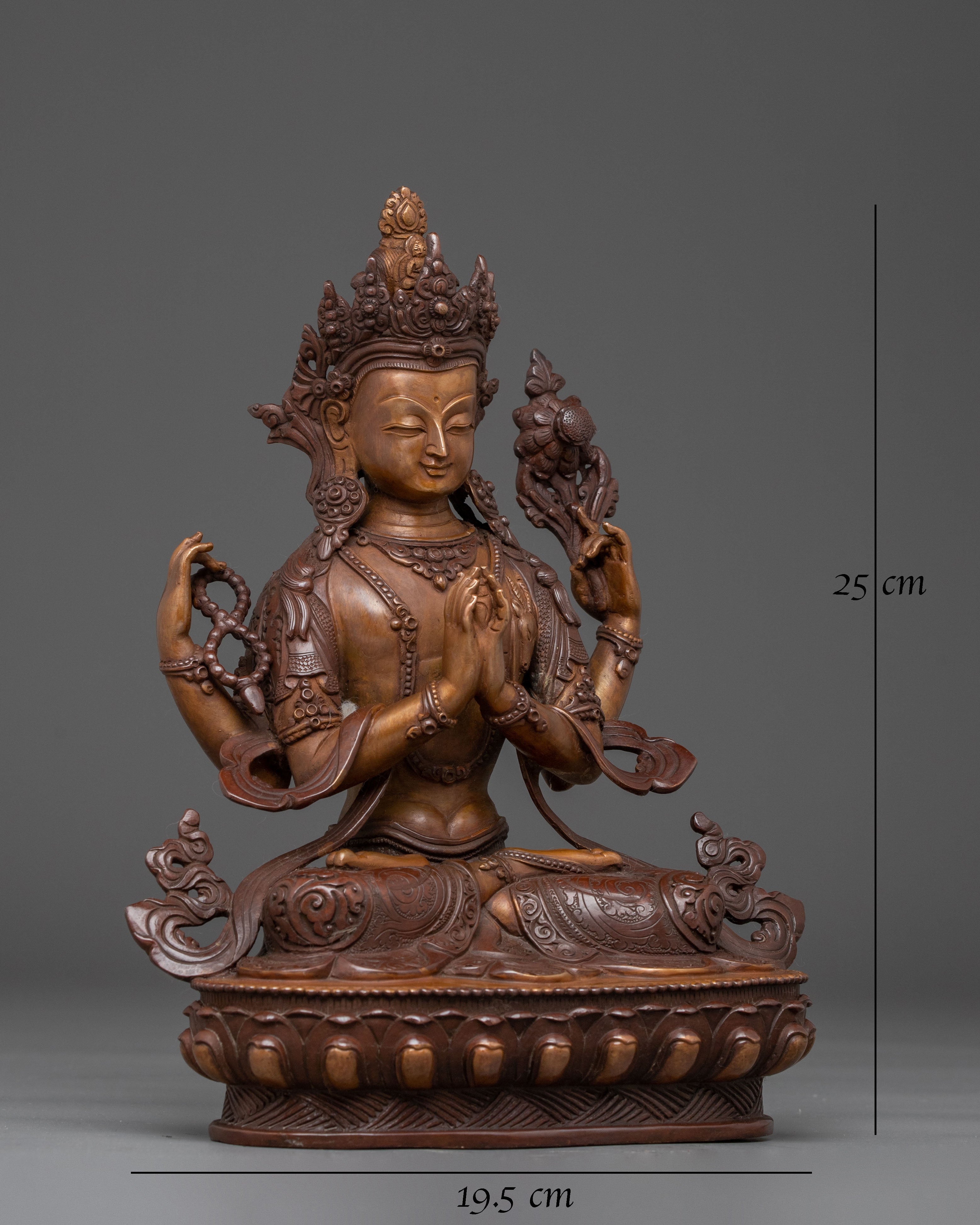 Handcrafted Compassionate Bodhisattva Avalokiteshvara Statue | Deity of Mercy and Peace