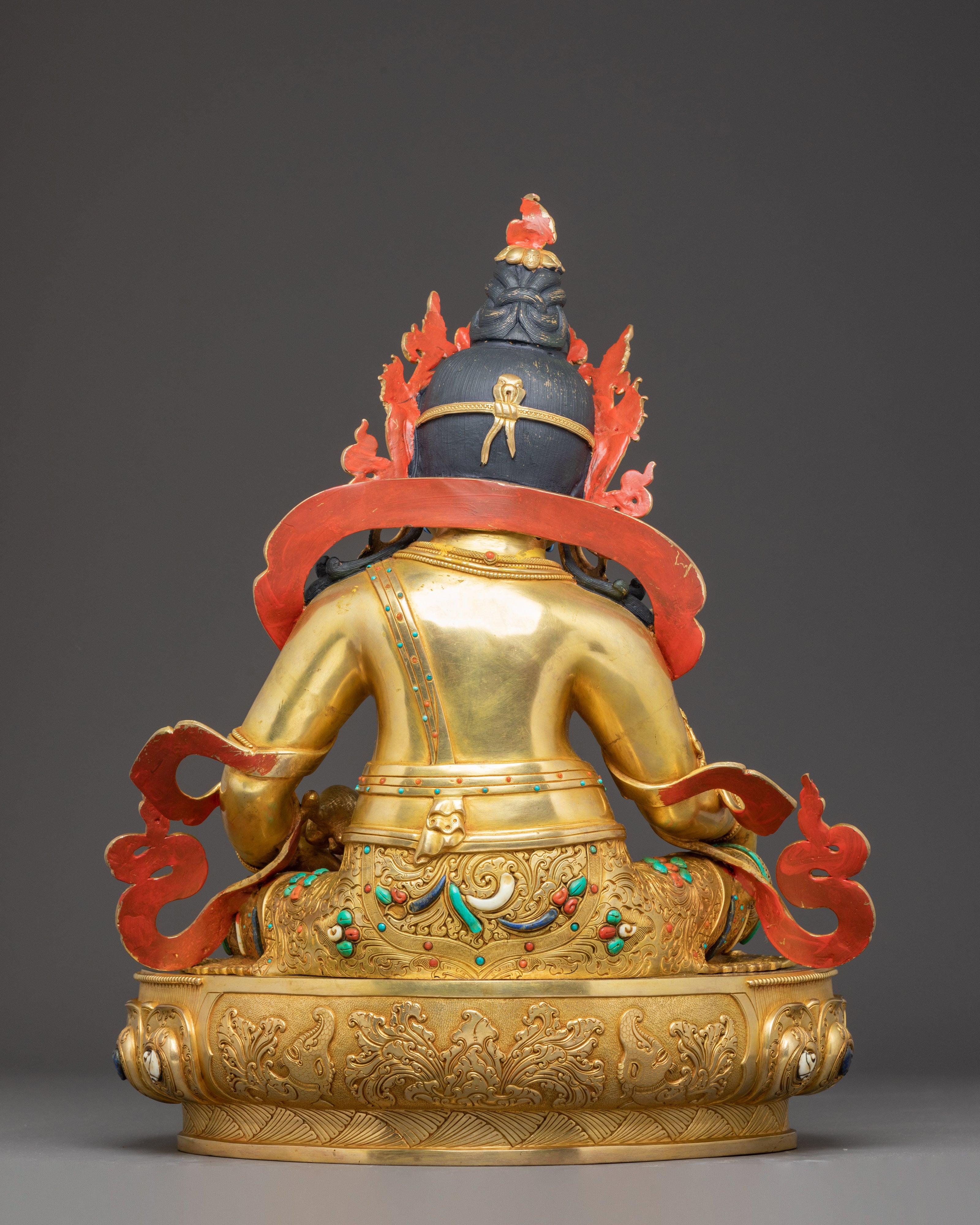 Handmade Statue of Abundance Icon Lord Dzambhala | Tibetan Wealth Deity