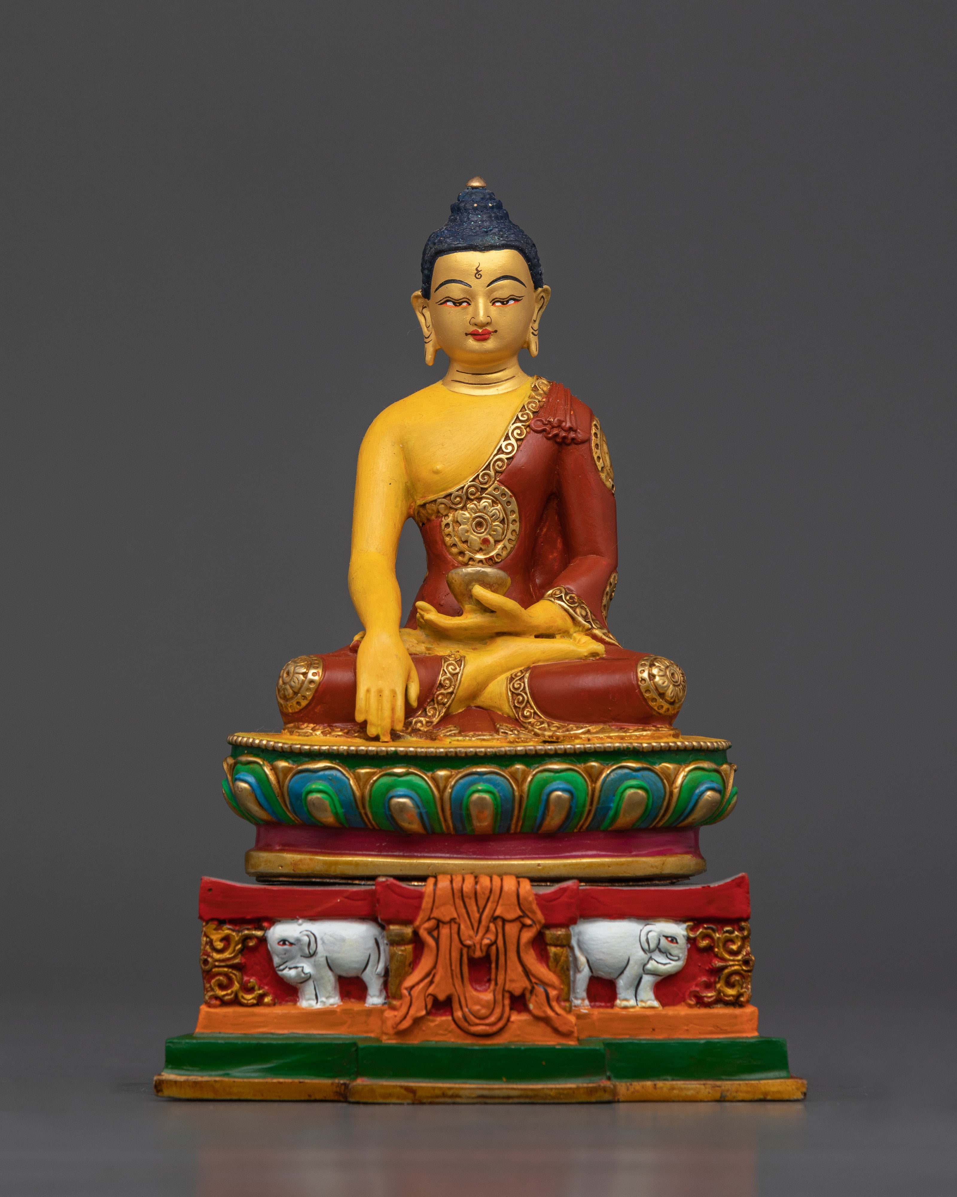 Shakyamuni Buddha in Throne Statue | Meditation Sculpture