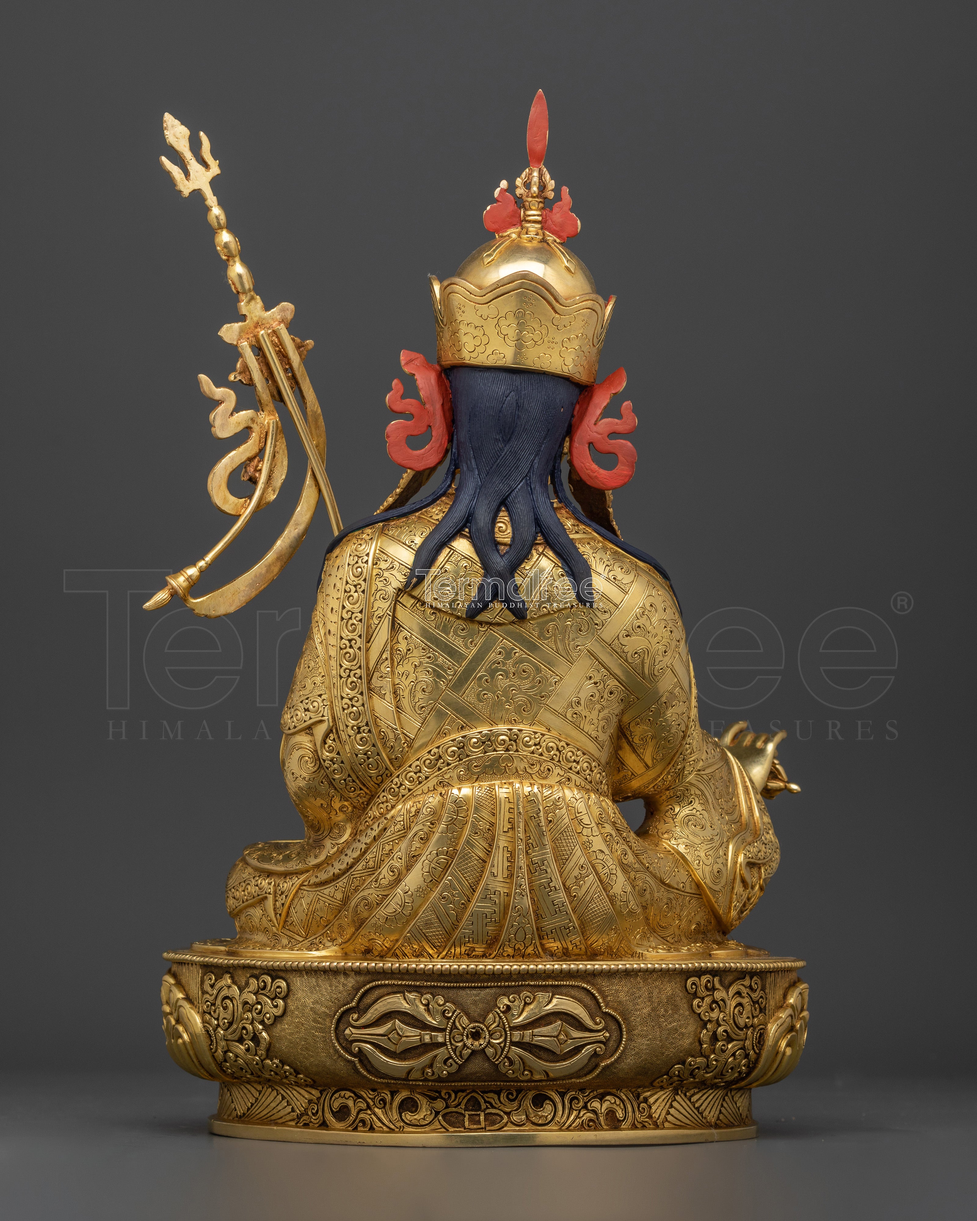 Budh Guru Rinpoche Statue | 24K Gold Gilded Copper Sculpture