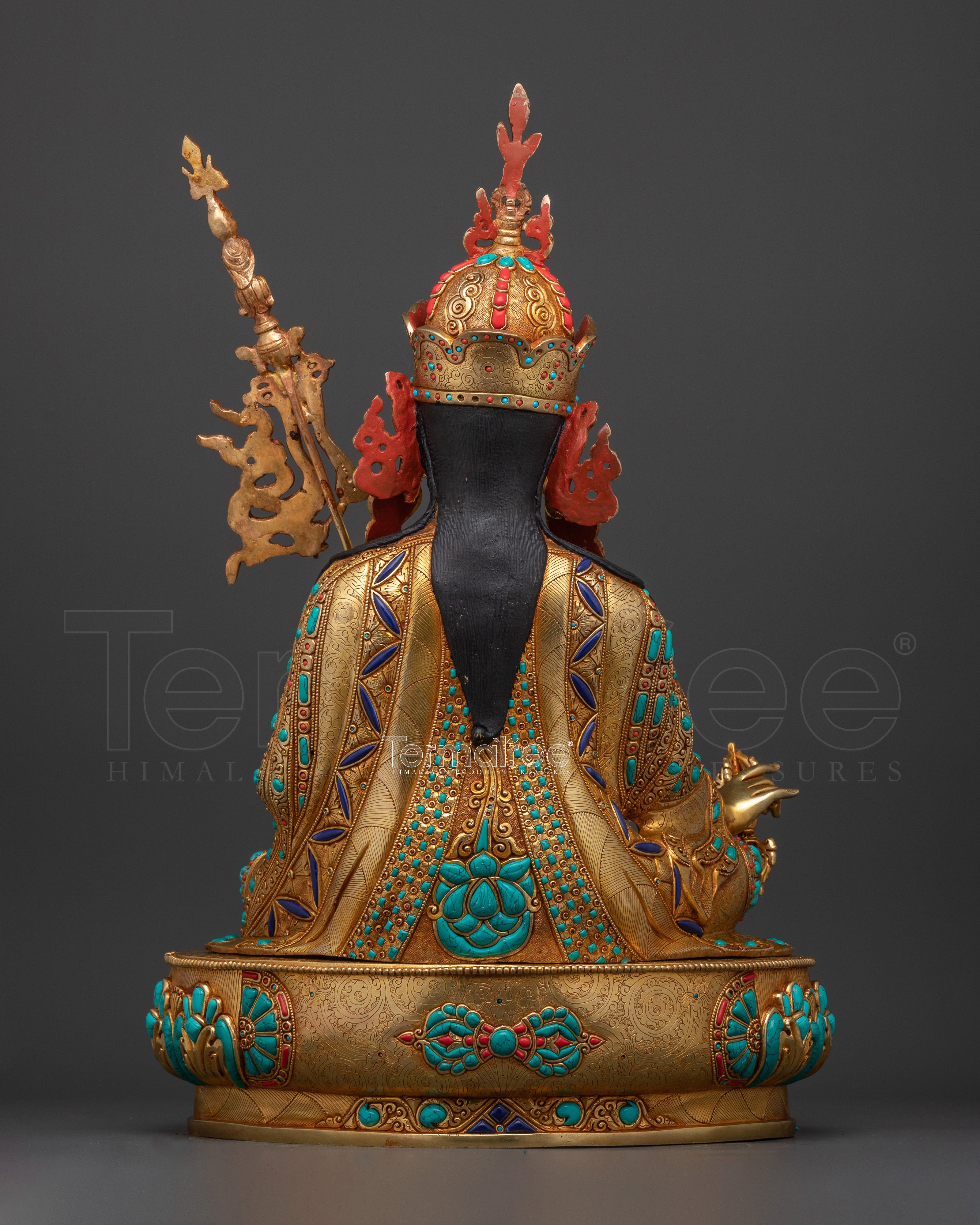 Guru Rinpoche Lotus-Born Figurine | 24K Gold Gilded Sacred Art