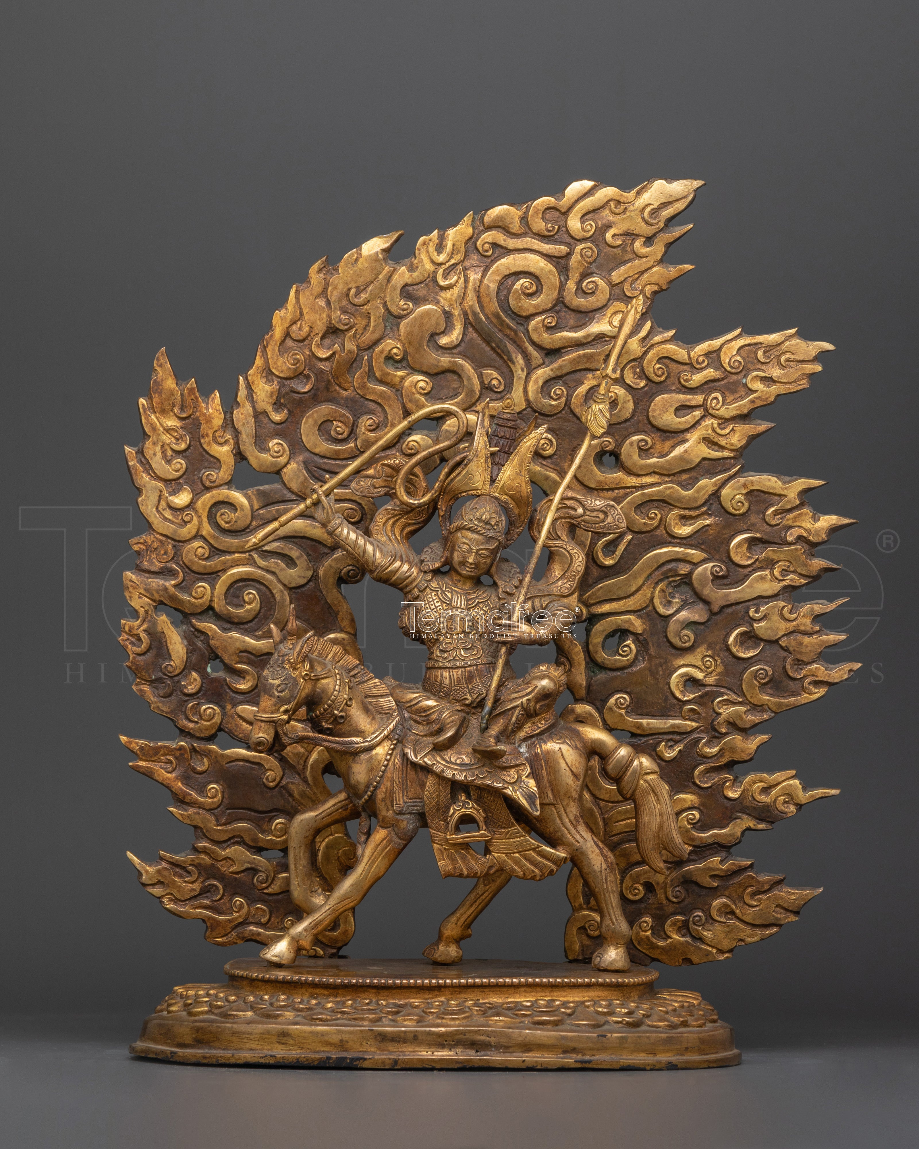 Fearless Lord King Gesar Statue | Handmade Buddhist Master