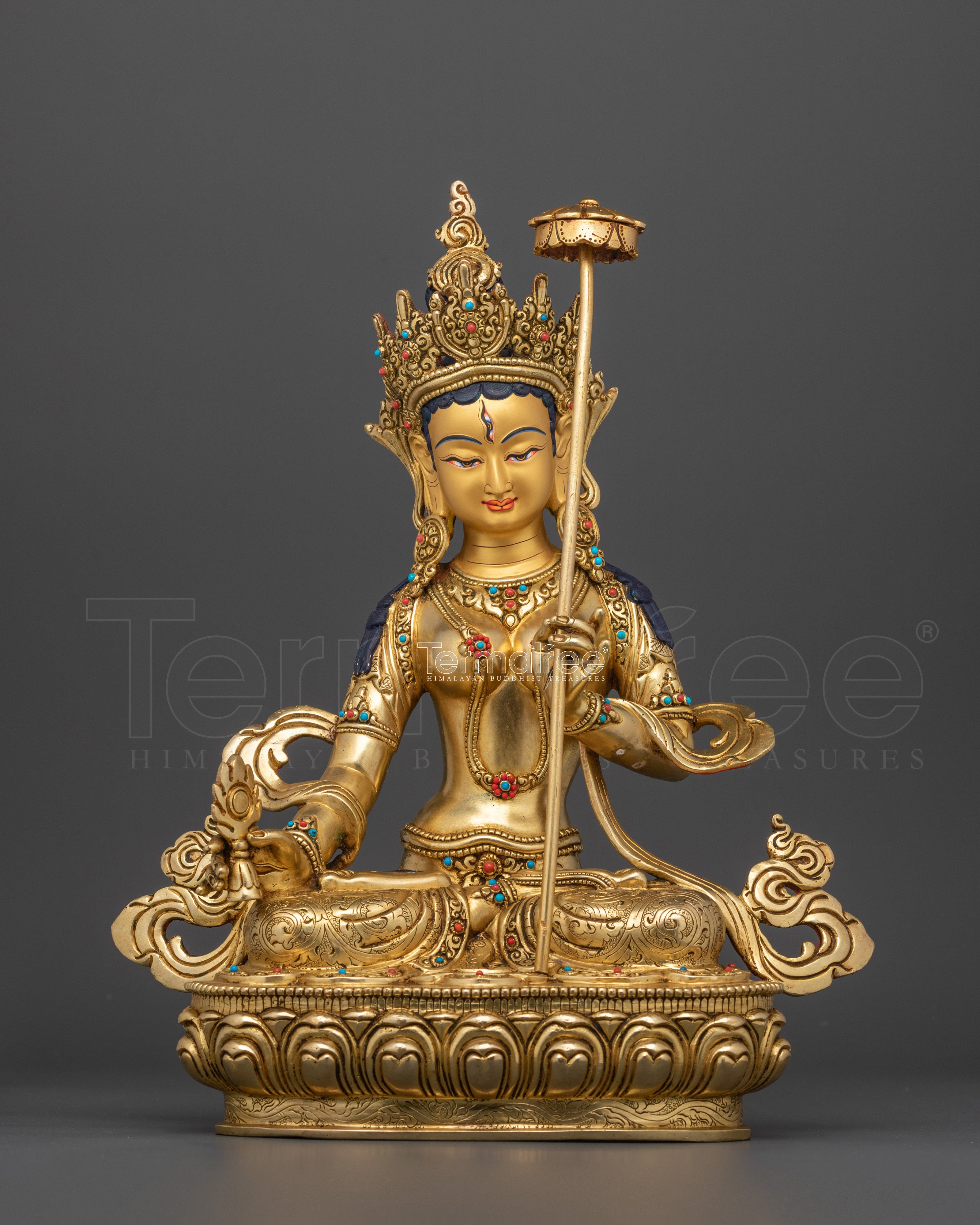 Usnisa Sitatapatra Statue | 24K Gold Gilded Dukar