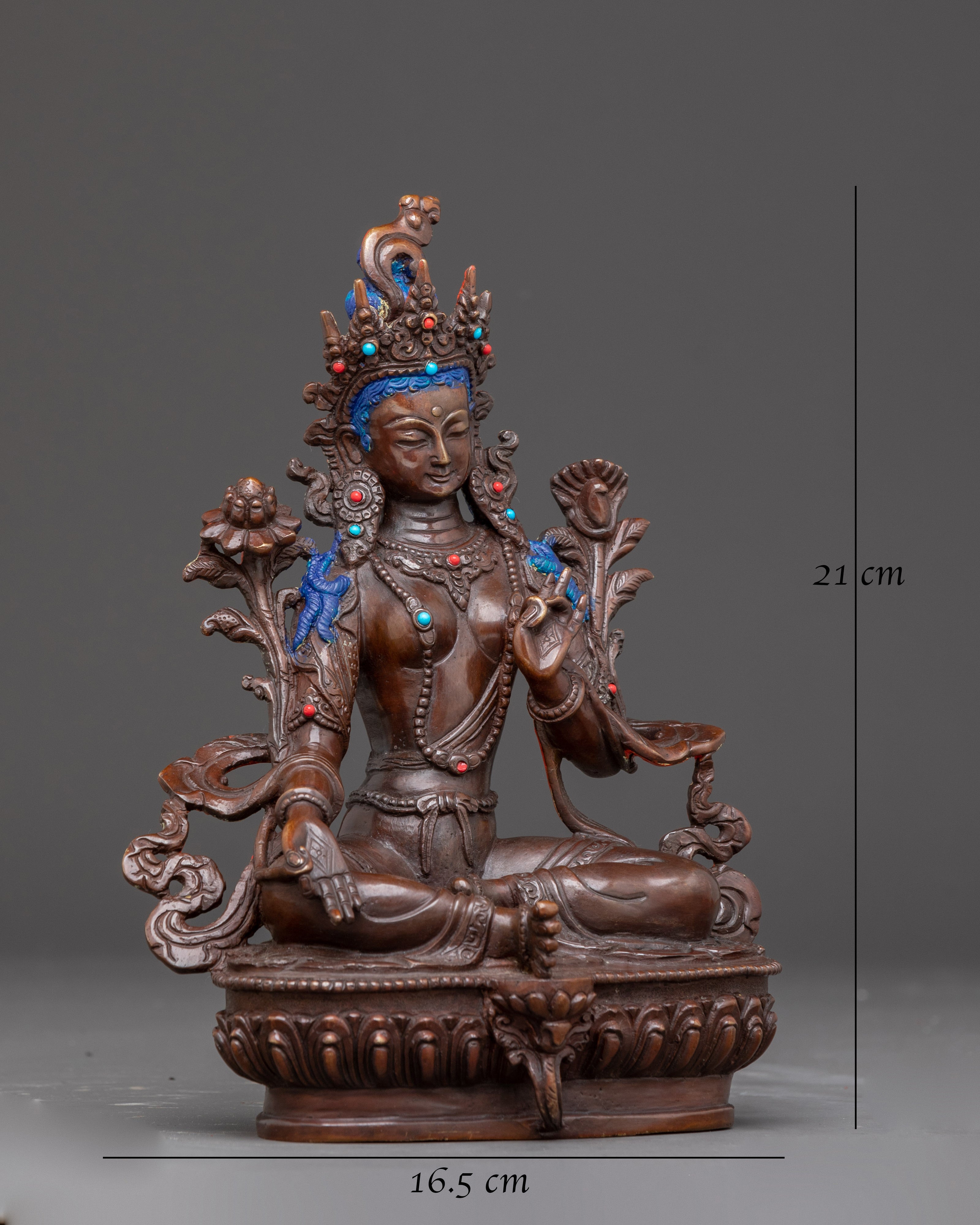 Handmade Mother Green Tara (Shyama Tara) Statue