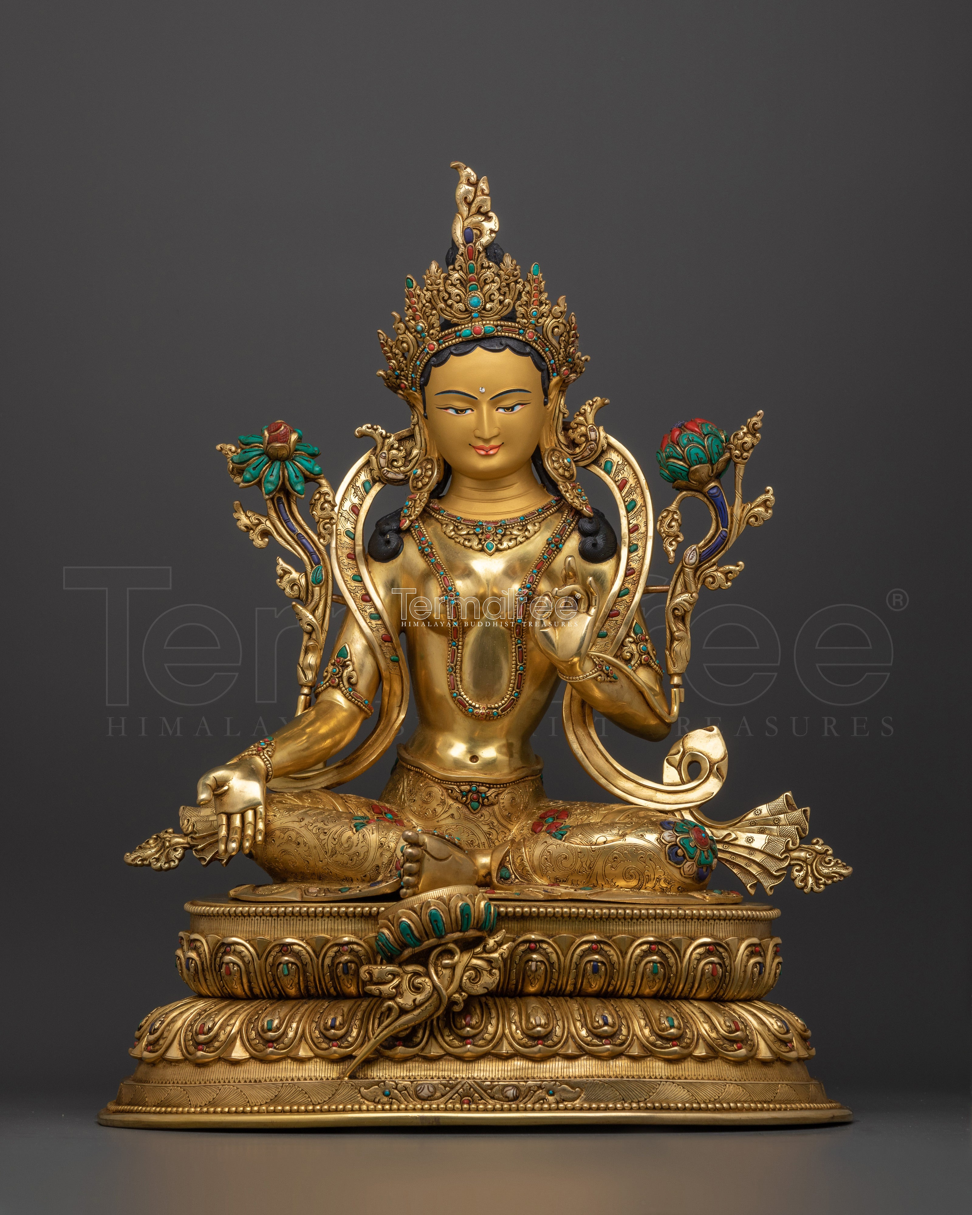 Spiritual Art Green Tara Statue | Sympathetic Mother of All Buddha