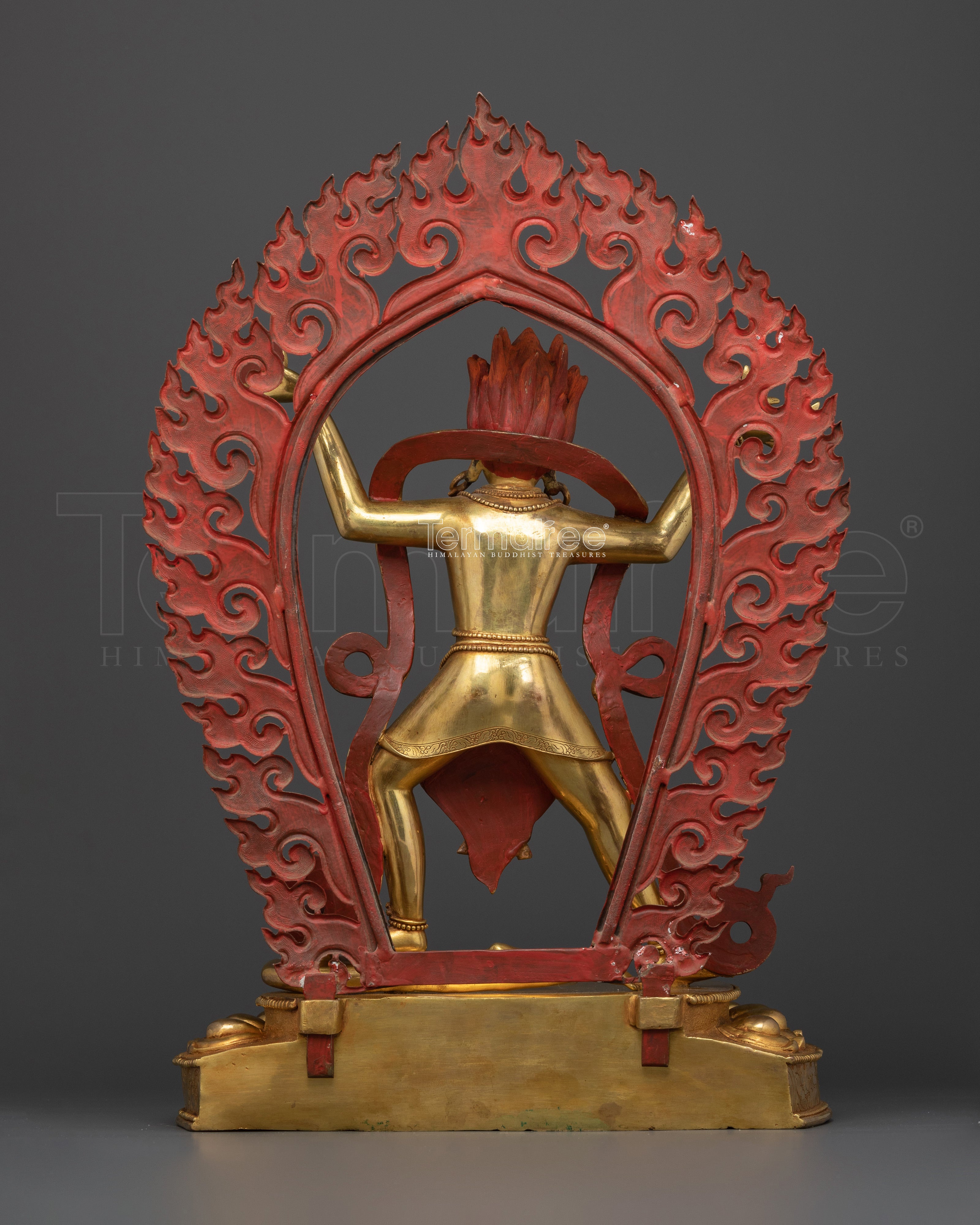 Traditional Mahakala Figurine | Handcrafted 24K Gold Gilded Tibetan Sculpture