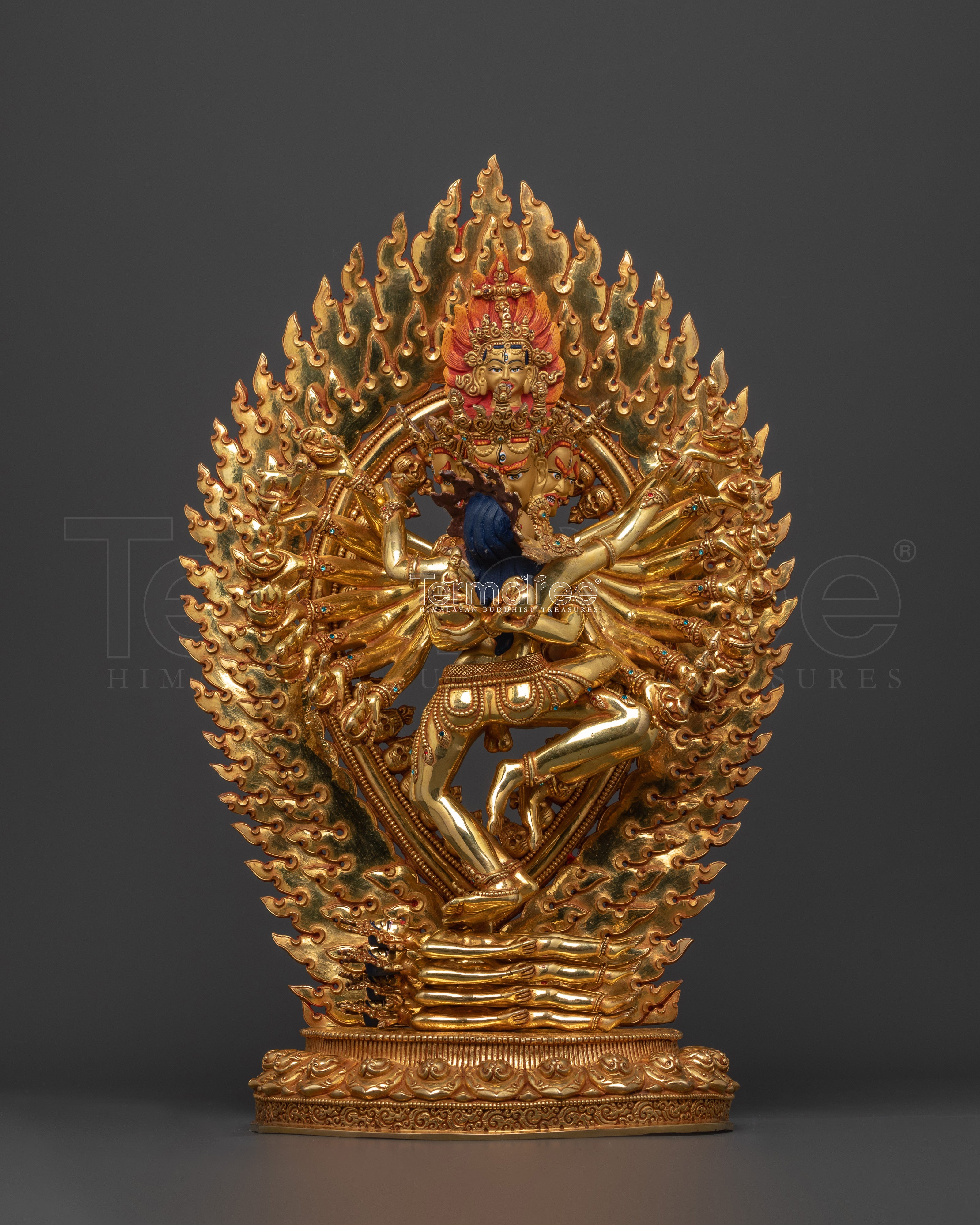 Hevajra Himalayan Art and Craft | Handcrafted 24K Gold Gilded Copper Sculpture