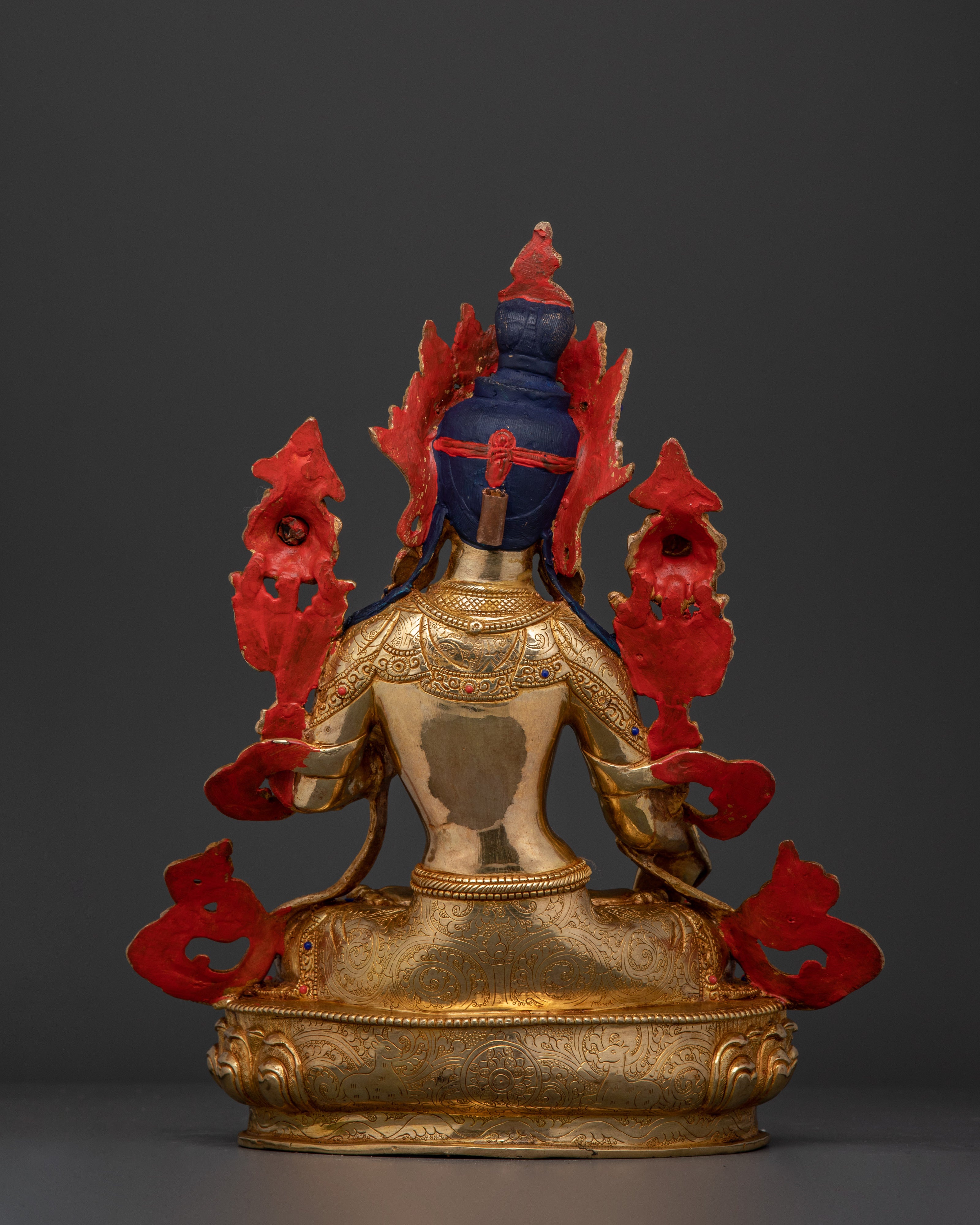 Longevity Deity White Tara Statue | 24K Gold Gilded Sculpture