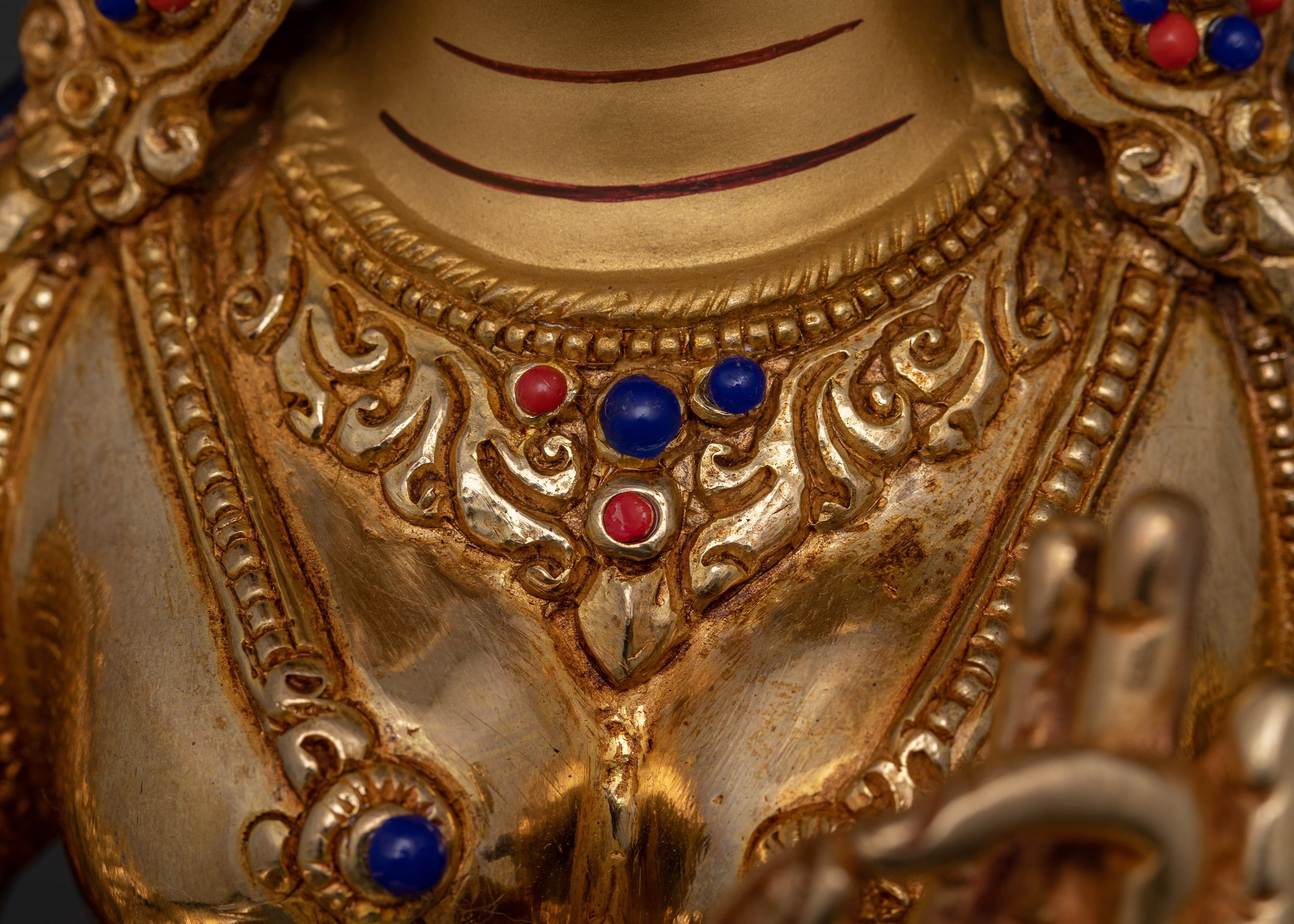 Longevity Deity White Tara Statue | 24K Gold Gilded Sculpture