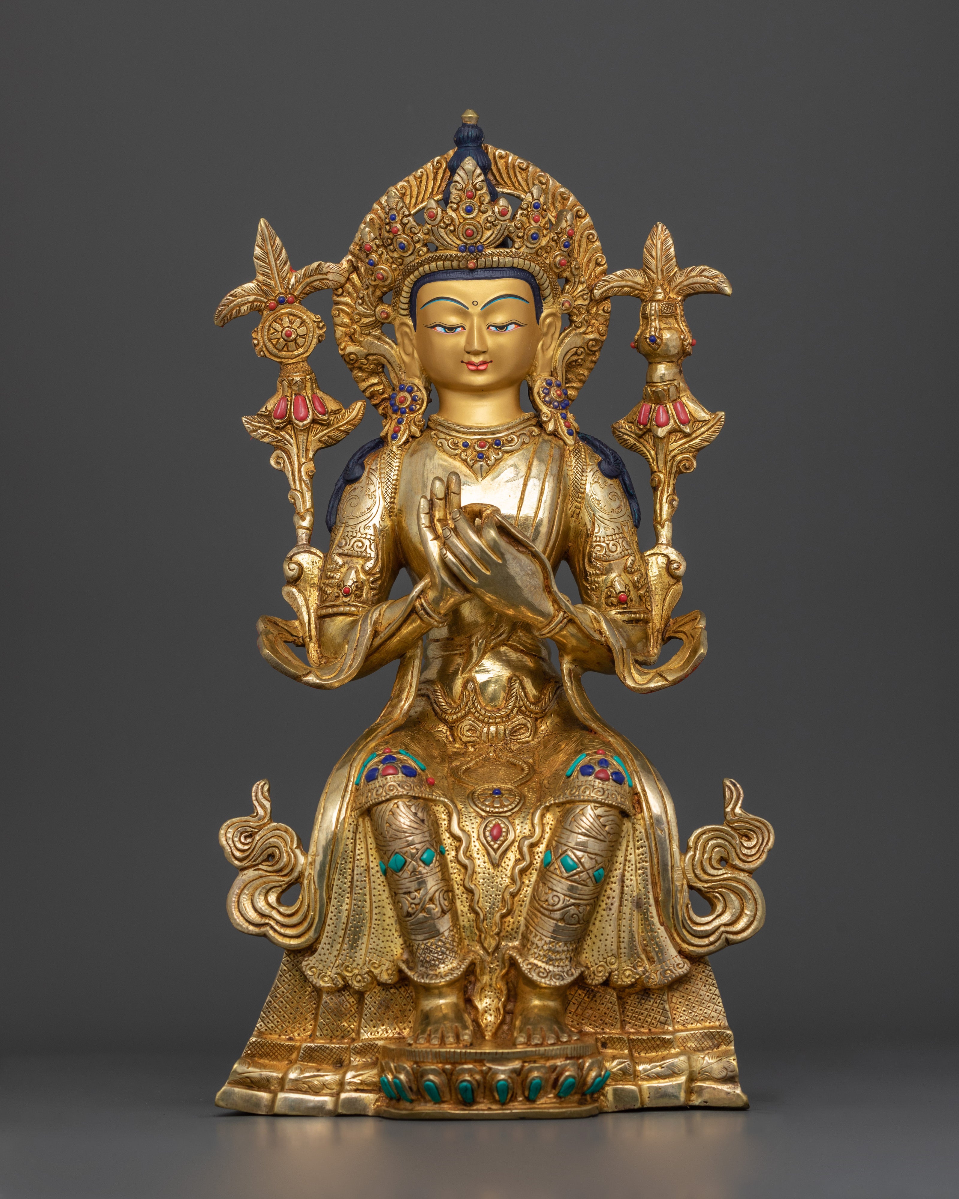 Maitreya Buddha To Be Statue | 24K Gold Gilded Serenity