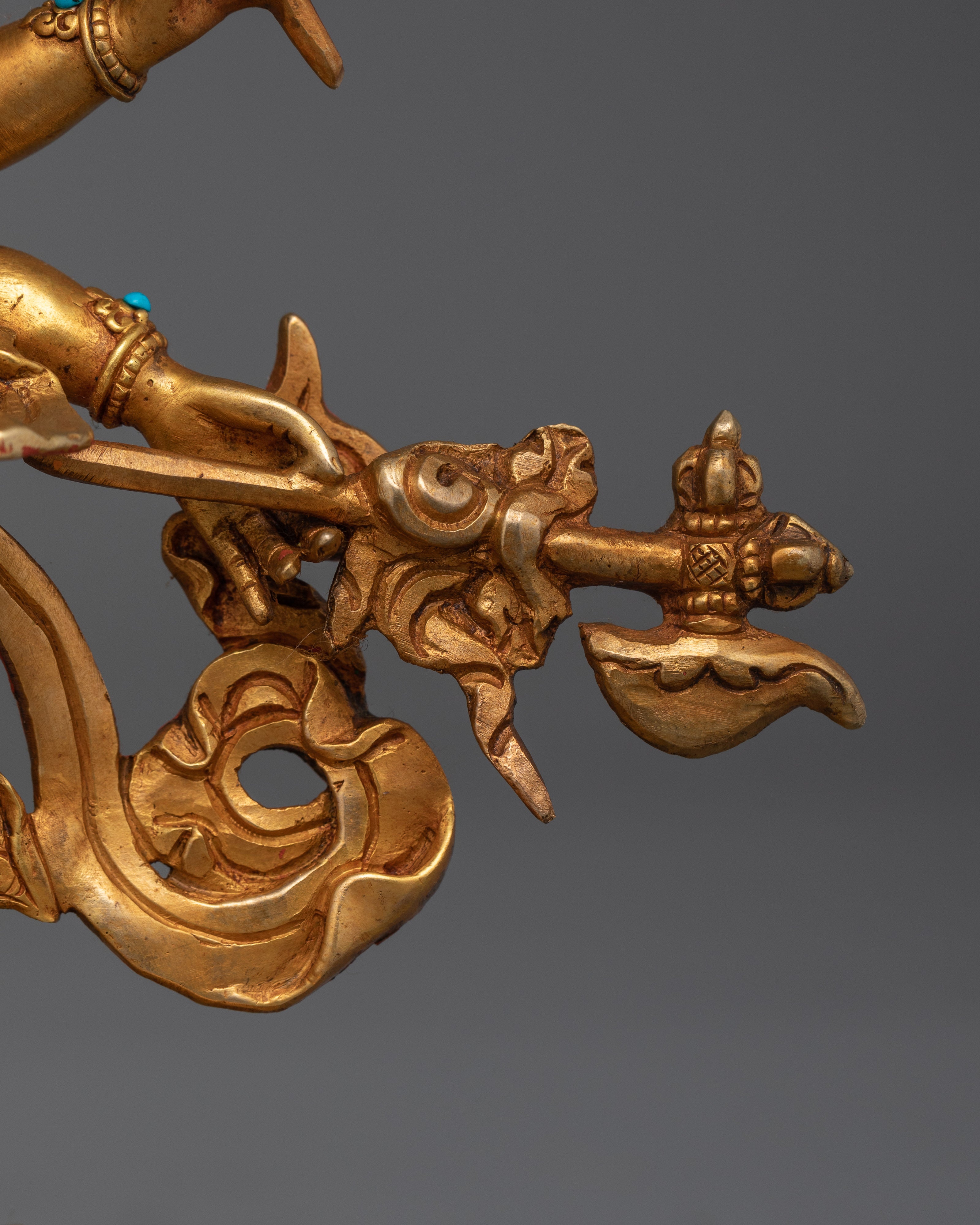 Hand-Carved Sacred White Mahakala Statue | Tibetan Sculpture