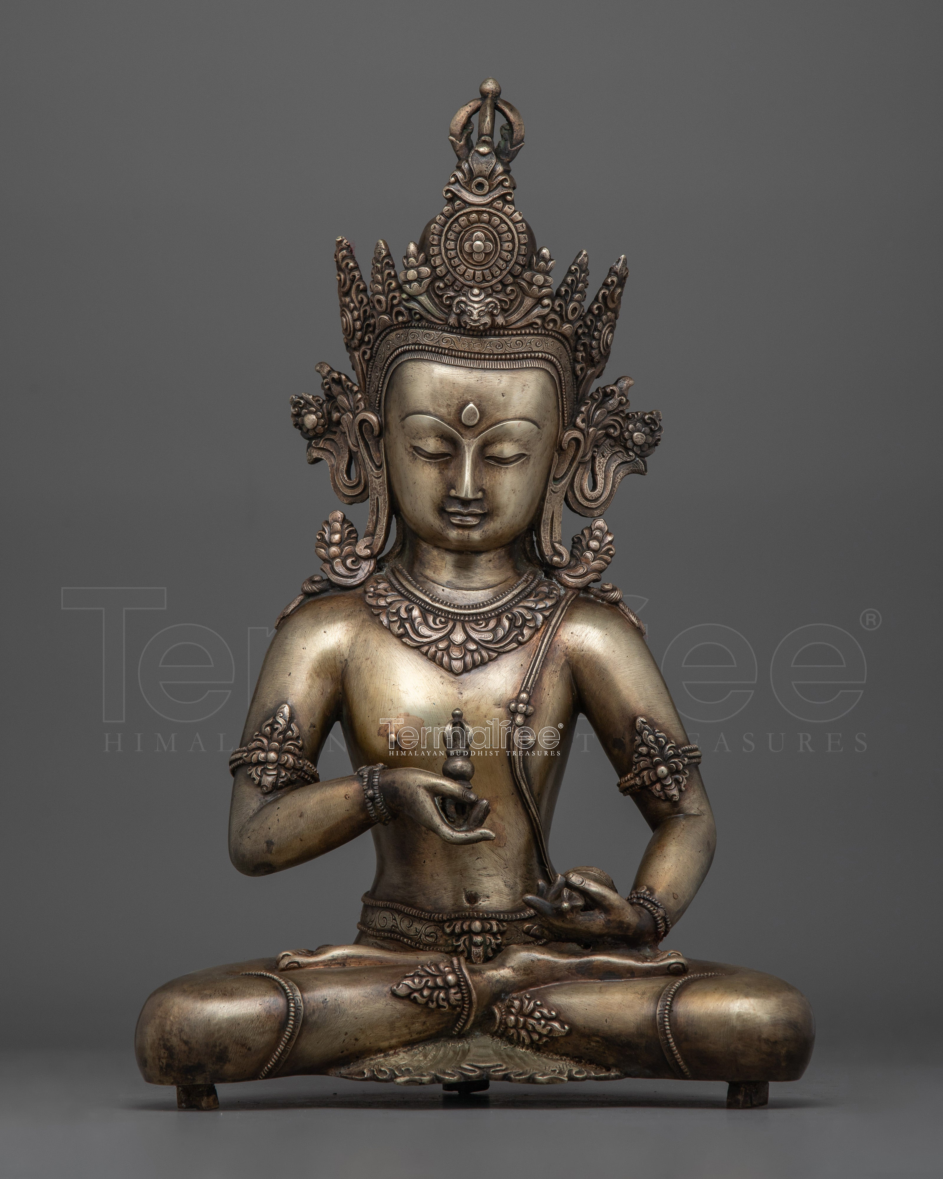 Antique Finished Vajrasattva Statue | Bronze Body Compassionate Symbol