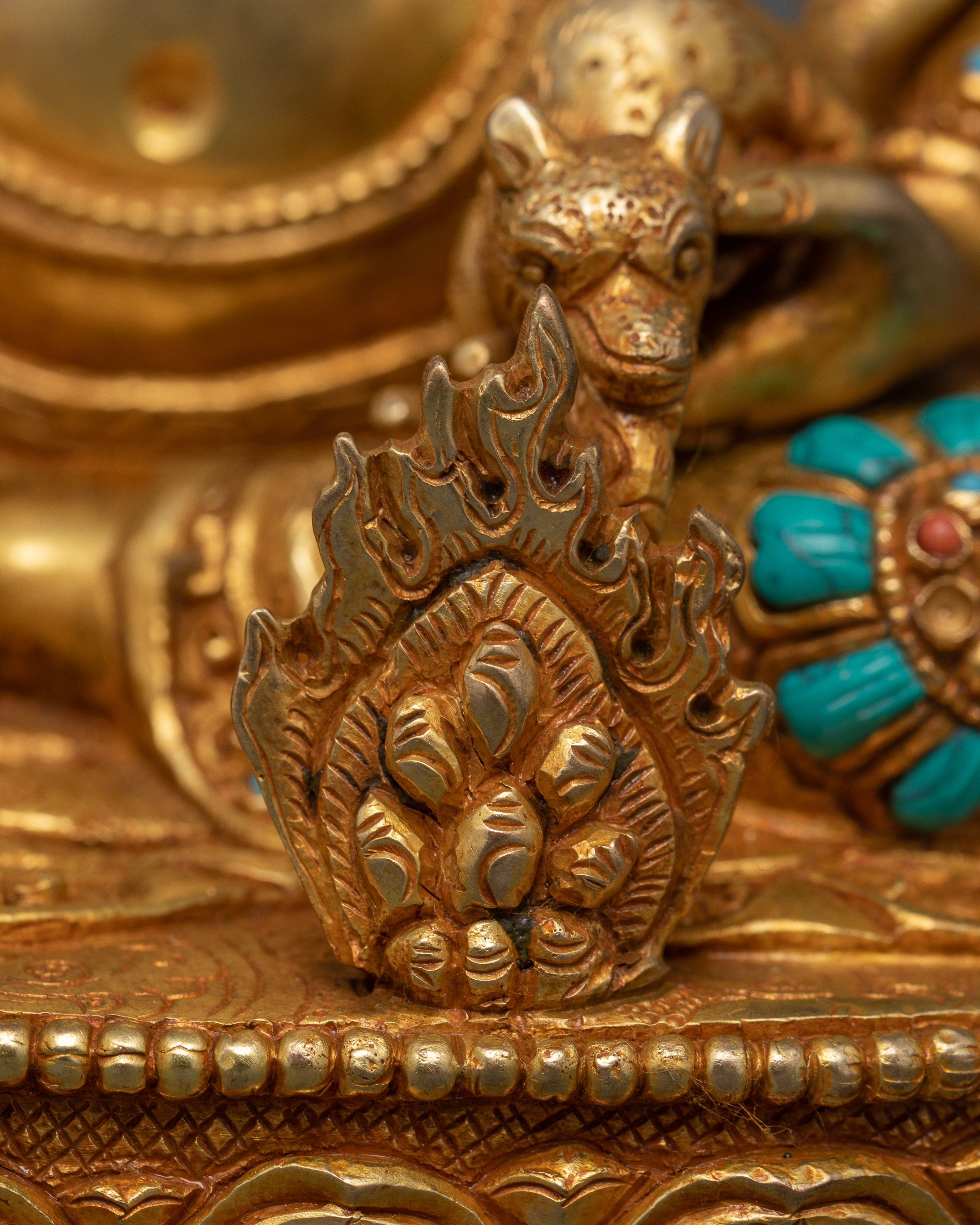 8.9-Inch Dzambhala Wealth Buddha Sculpture | 24K Gold Gilded Statue