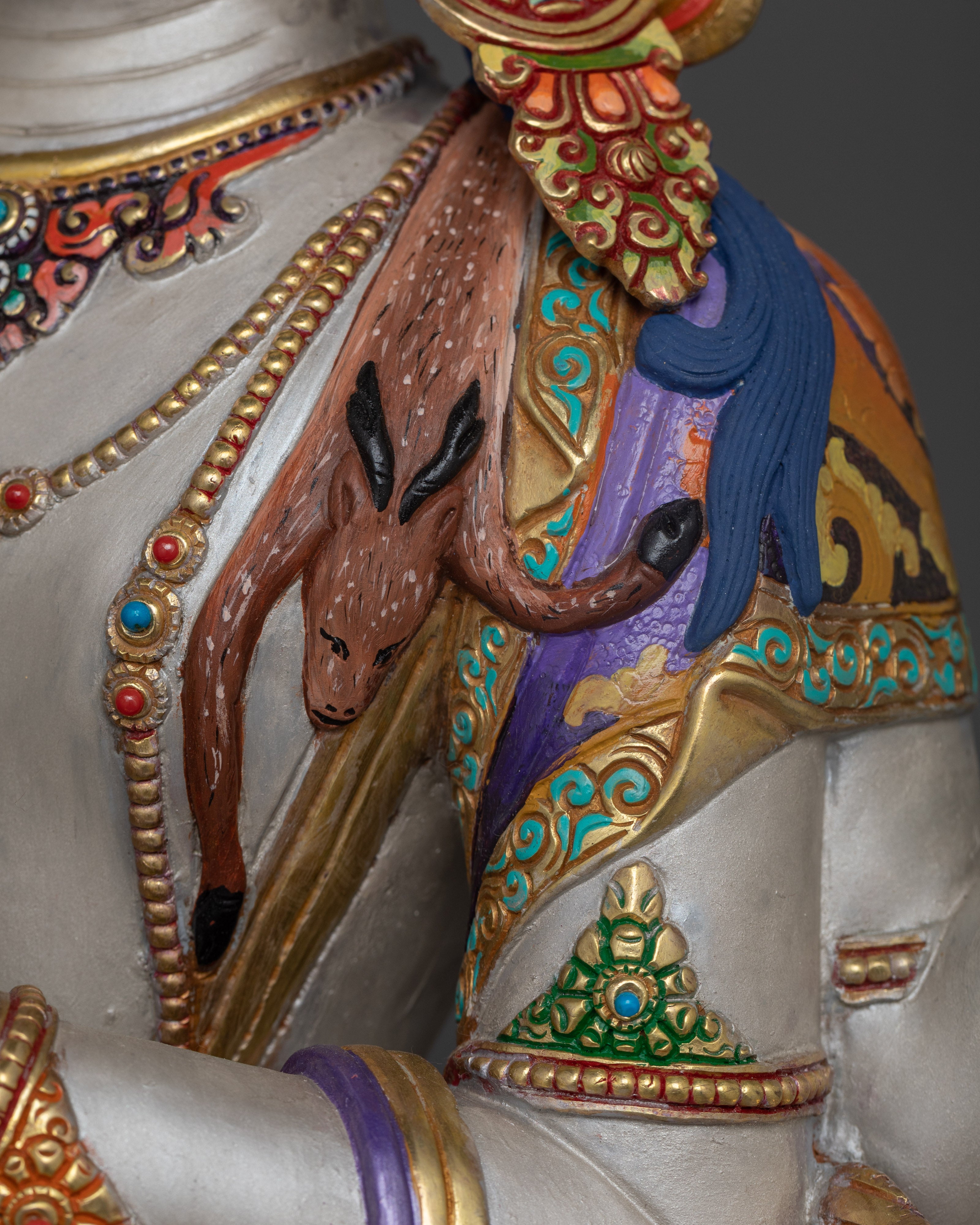 18.5-Inch Kind Chenrezig Buddha Statue | 24K Gold Gilded Copper Body