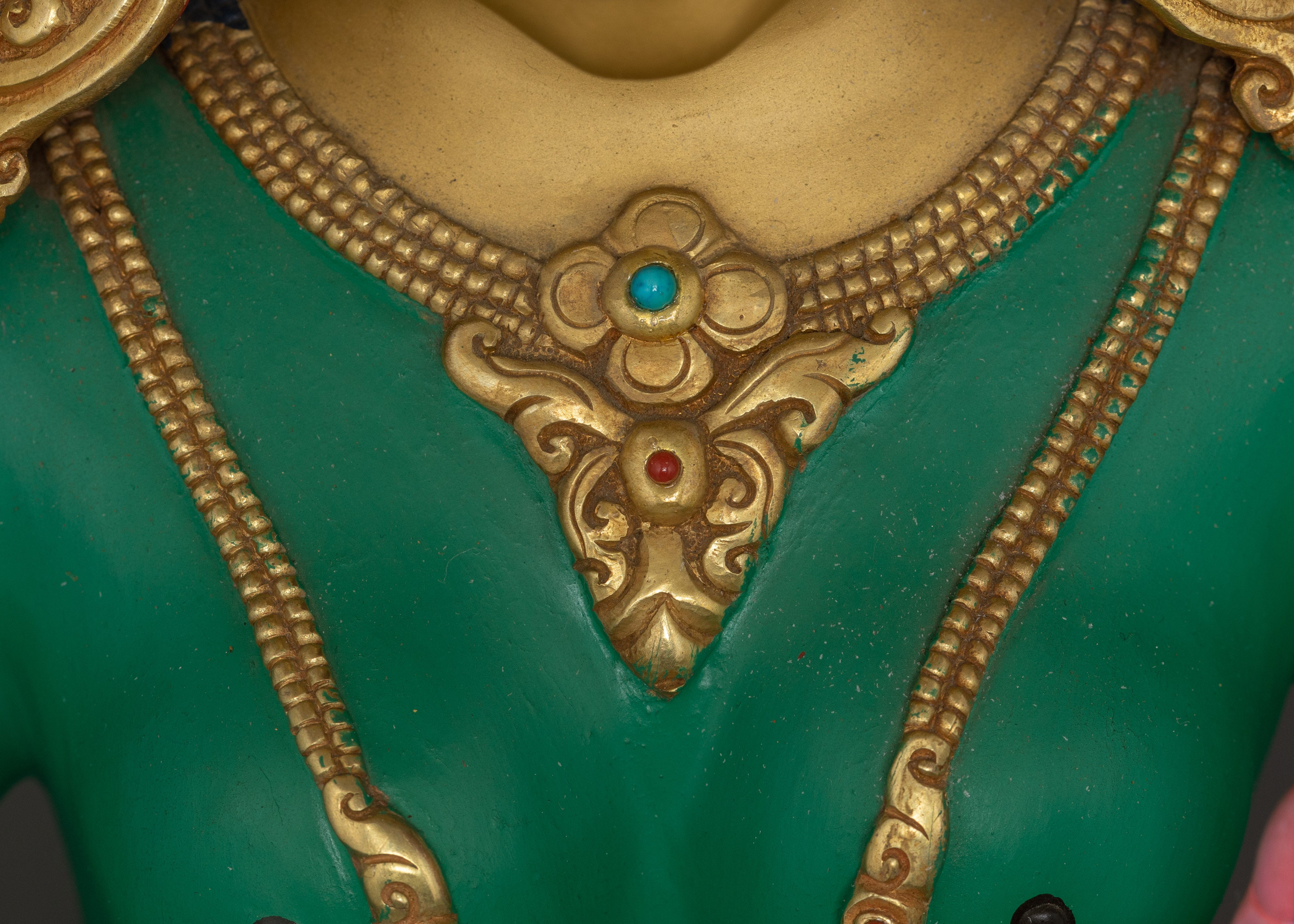 26.8-Inch Protective Green Tara Statue | Sympathetic Buddha