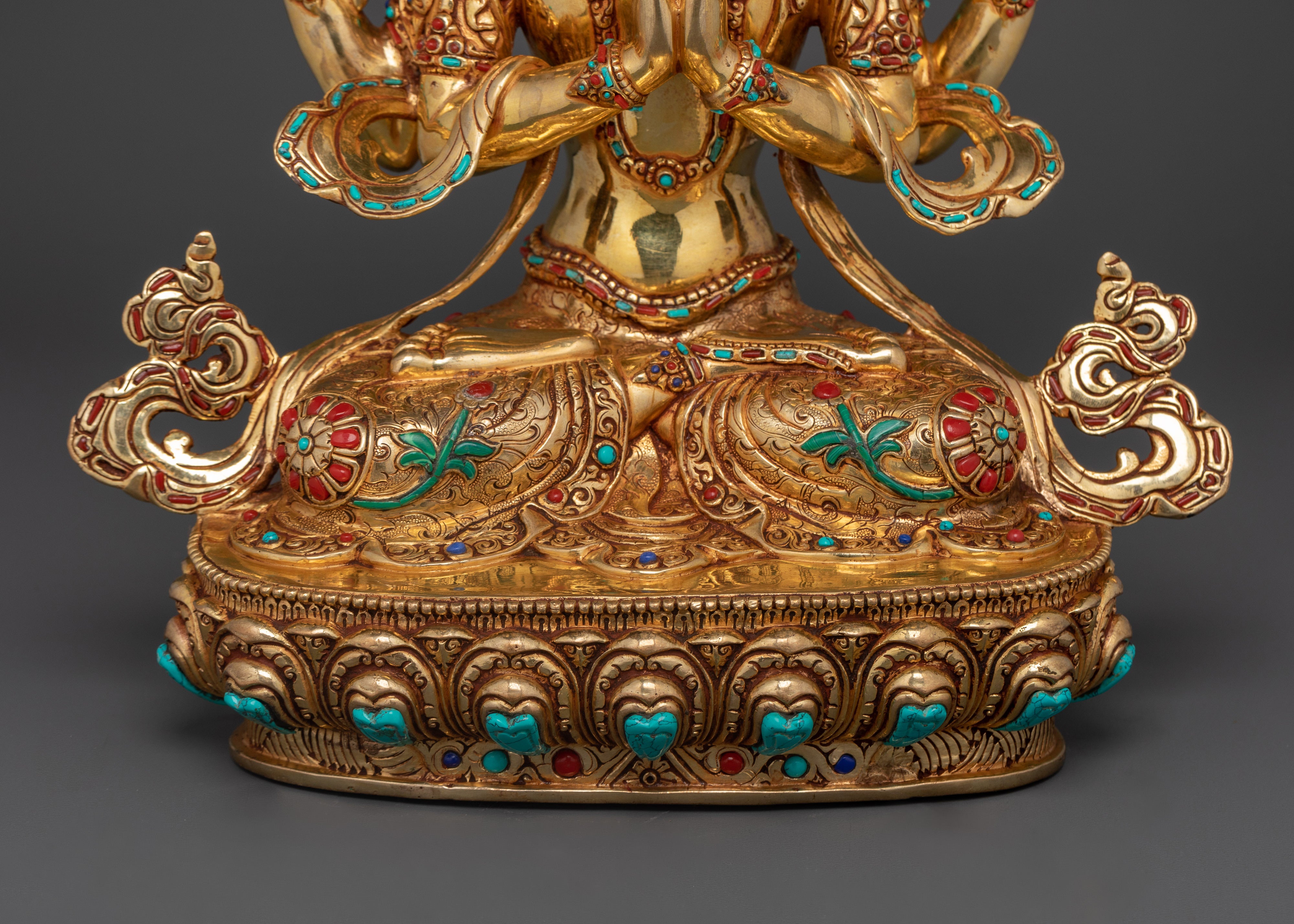 Sacred Mantra of Chenrezig Practice Statue | Spiritual Home Decor for Inner Peace