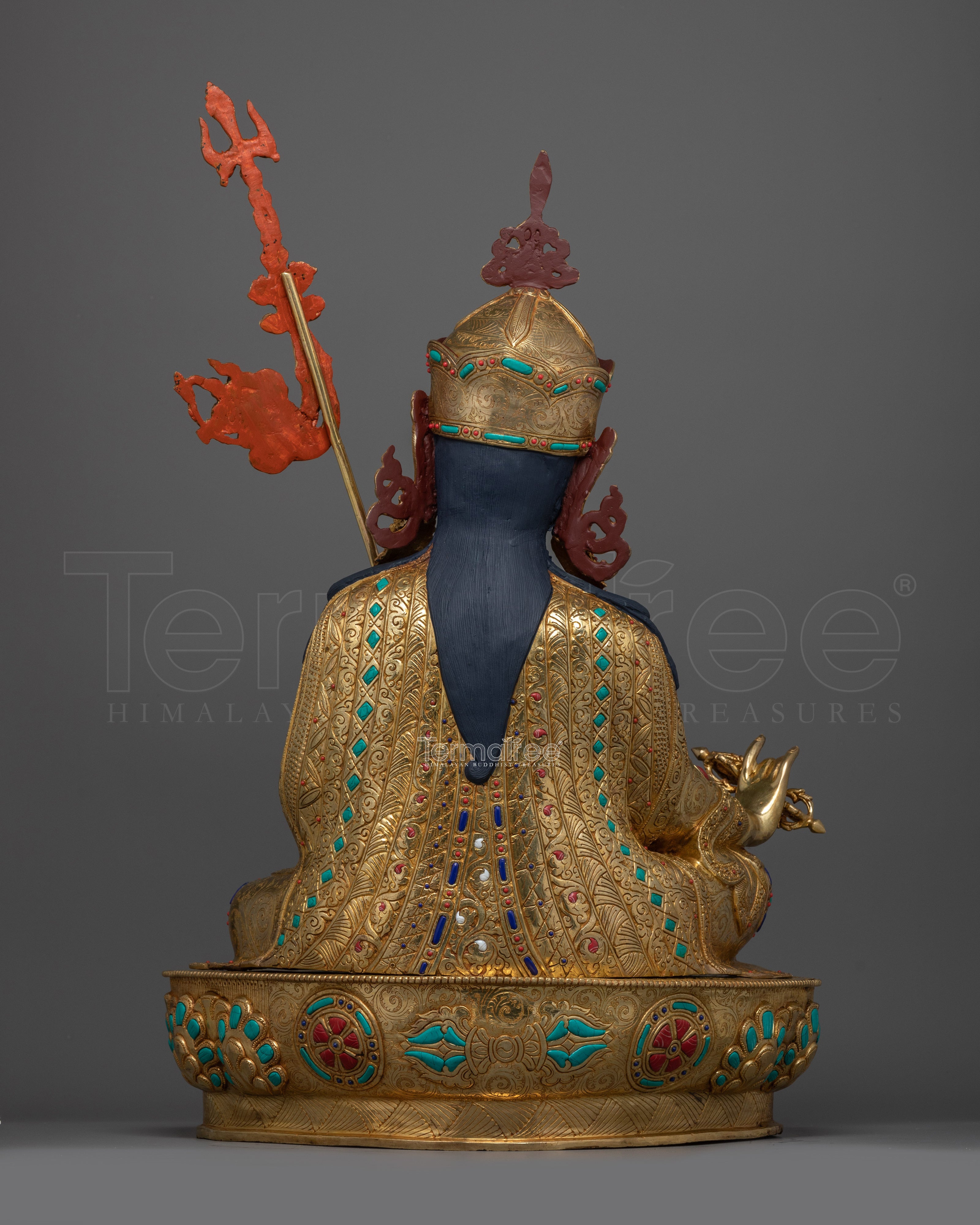 Guru Rinpoche Seven Line Prayer Statue | Tibetan Buddhist Master Sculpture