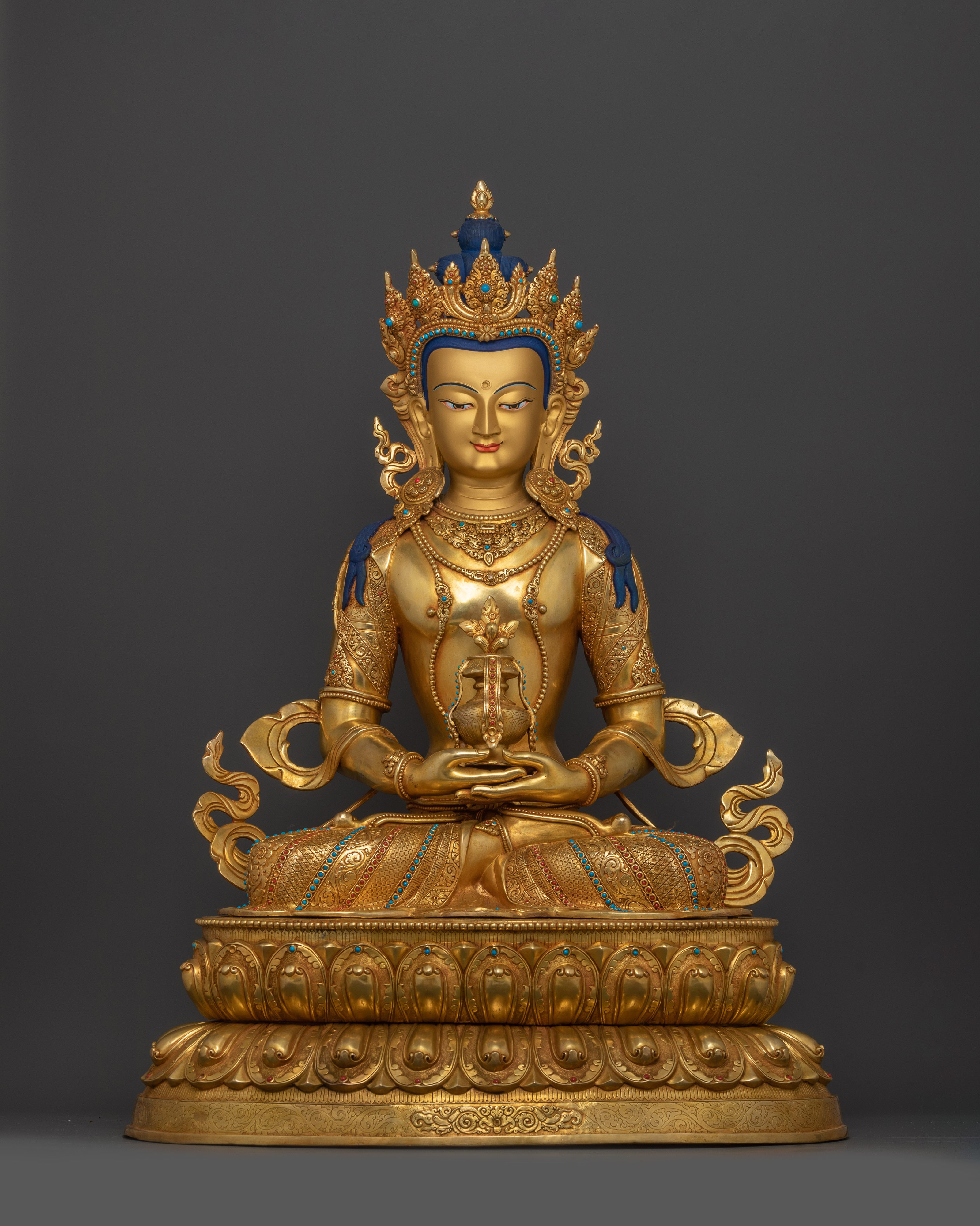 32.9 Inch Buddha Amitayus Mantra Practice Statue | Tibetan Deity of Longevity