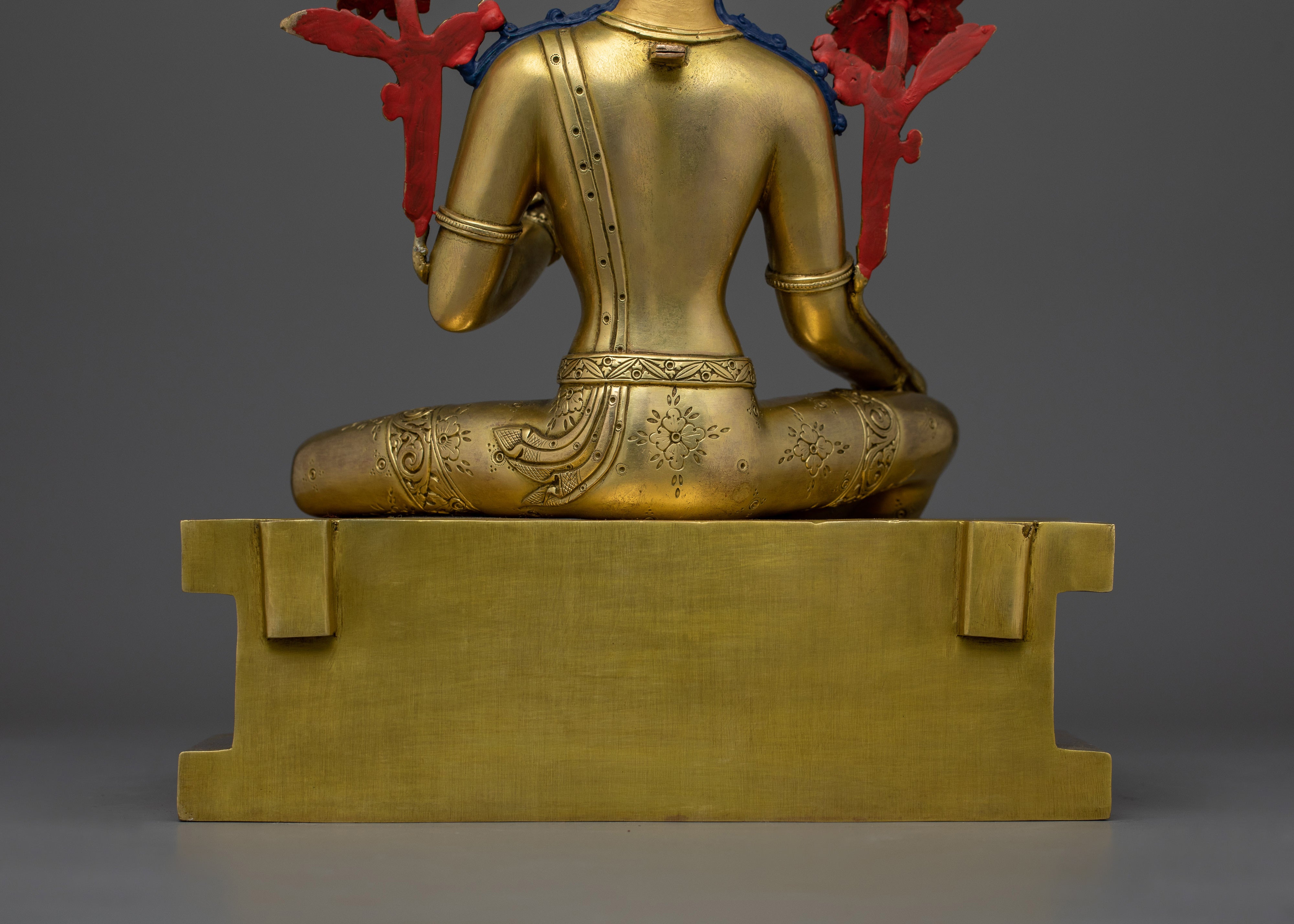 Green Tara Removal of Hindrances Statue | 14.4” Hand-Carved Statue