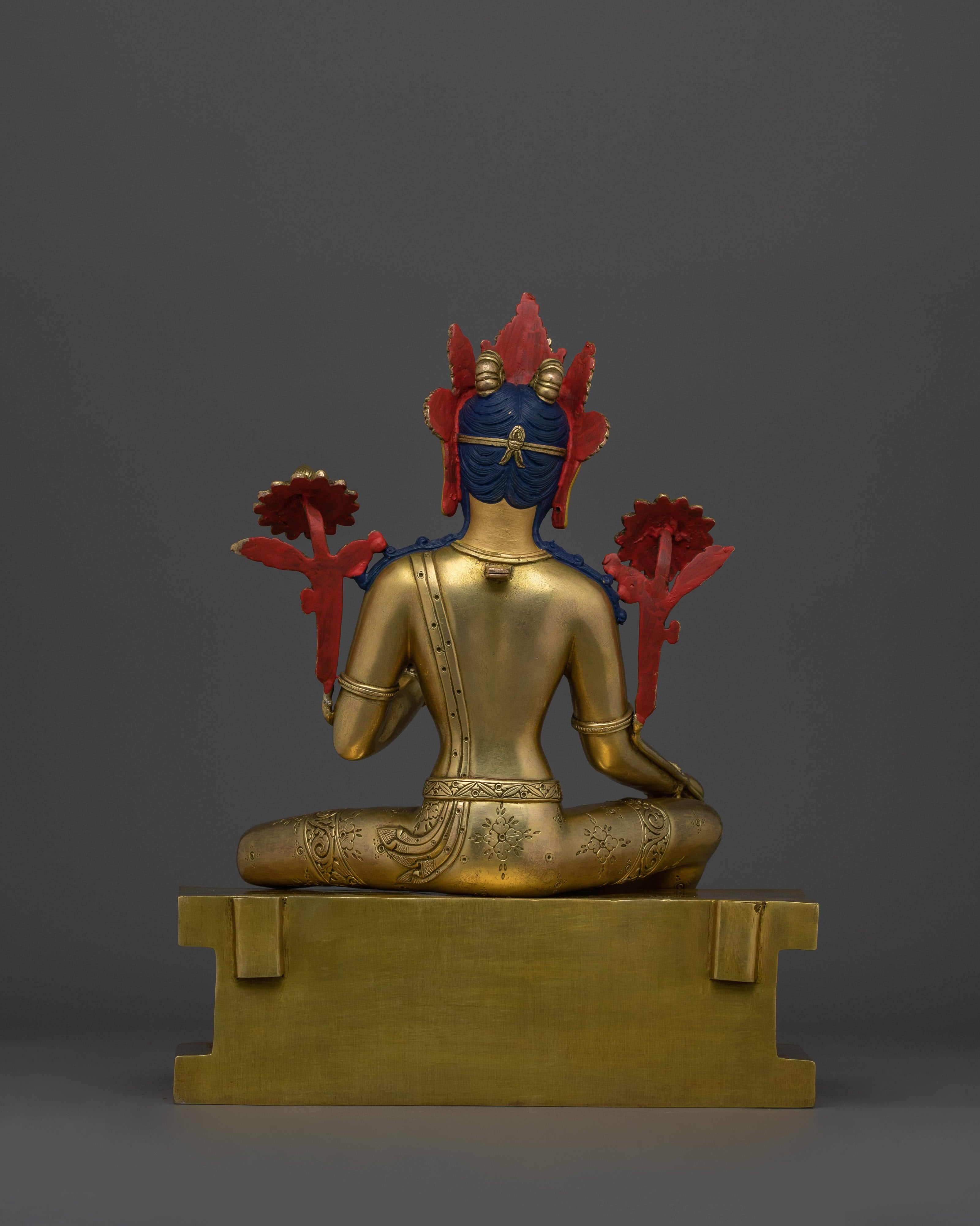 Green Tara Removal of Hindrances Statue | 14.4” Hand-Carved Statue