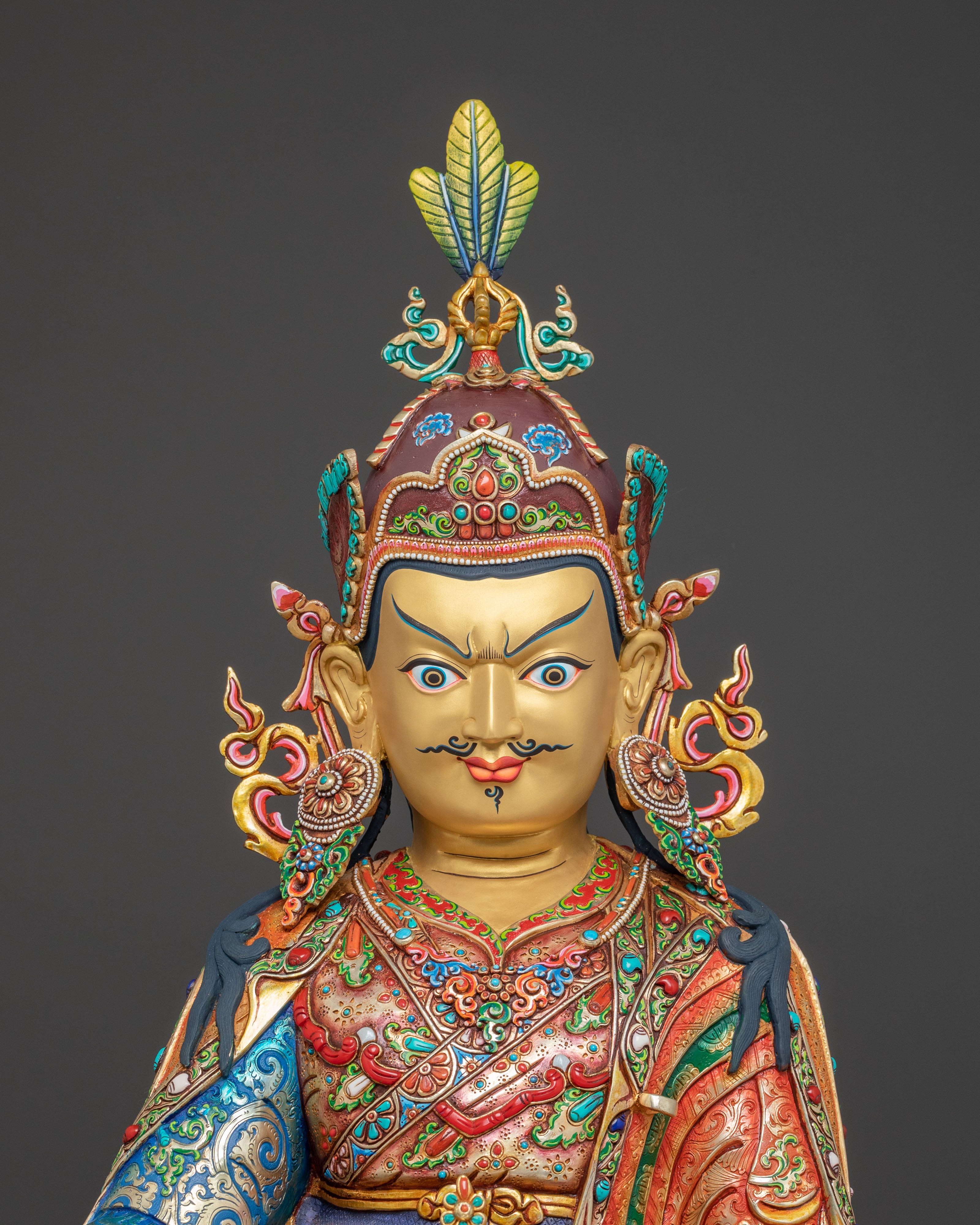 Handmade Padmasambhava Statue With Consorts