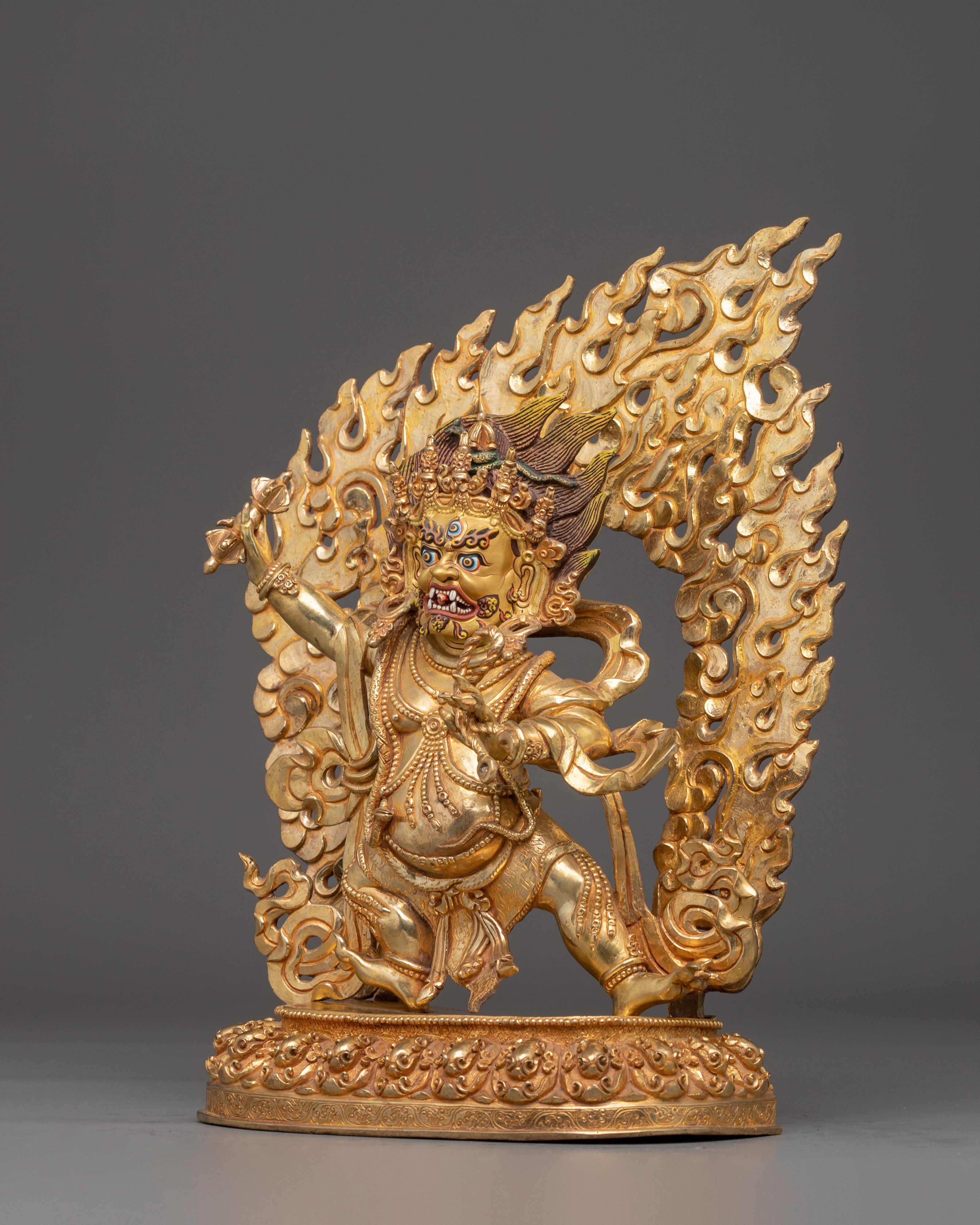 Golden Vajrapani Statue: The Wrathful Bodhisattva