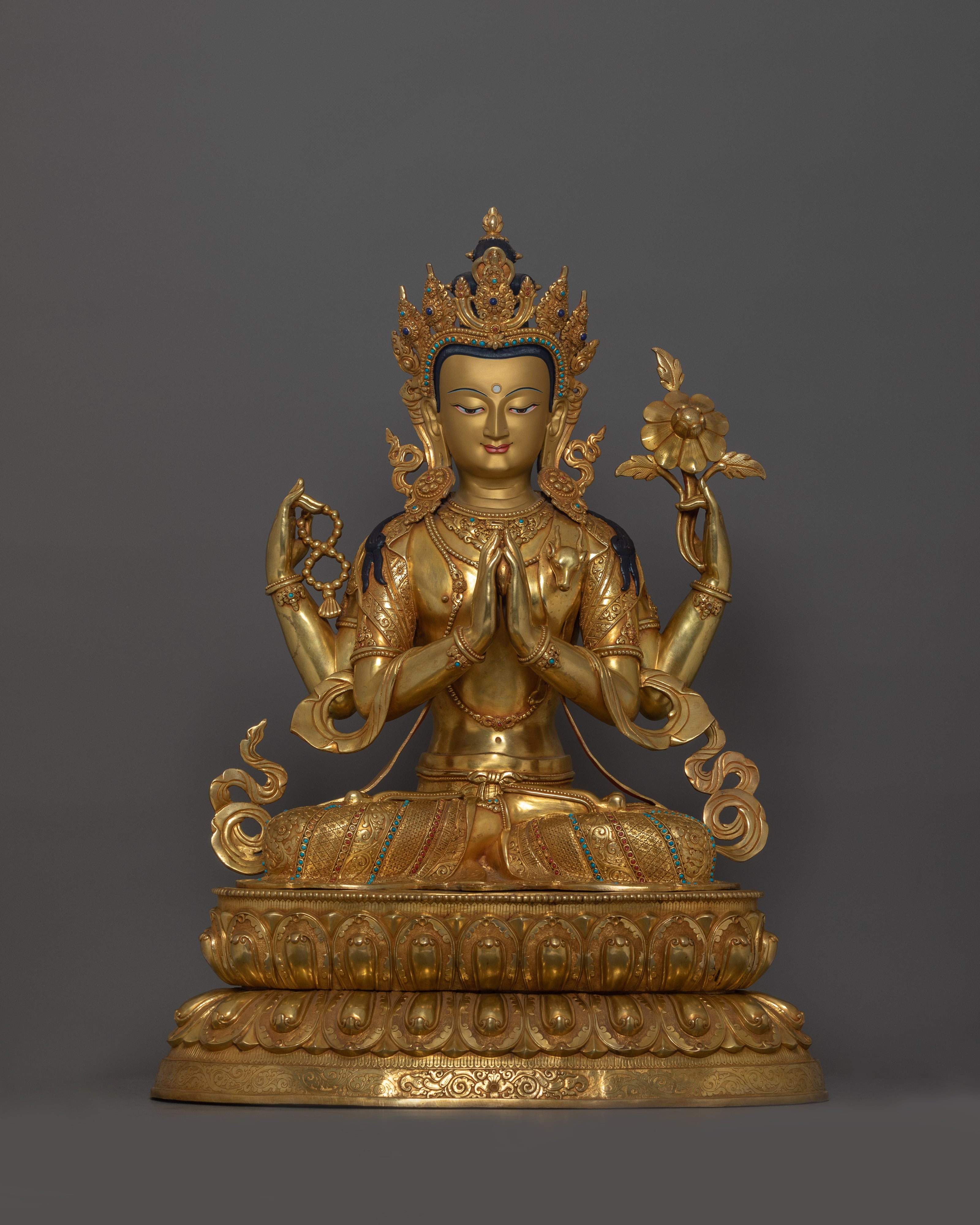 Chenrezig Meditation Practice Statue | Tibetan Bodhisattva of Mercy and Compassion